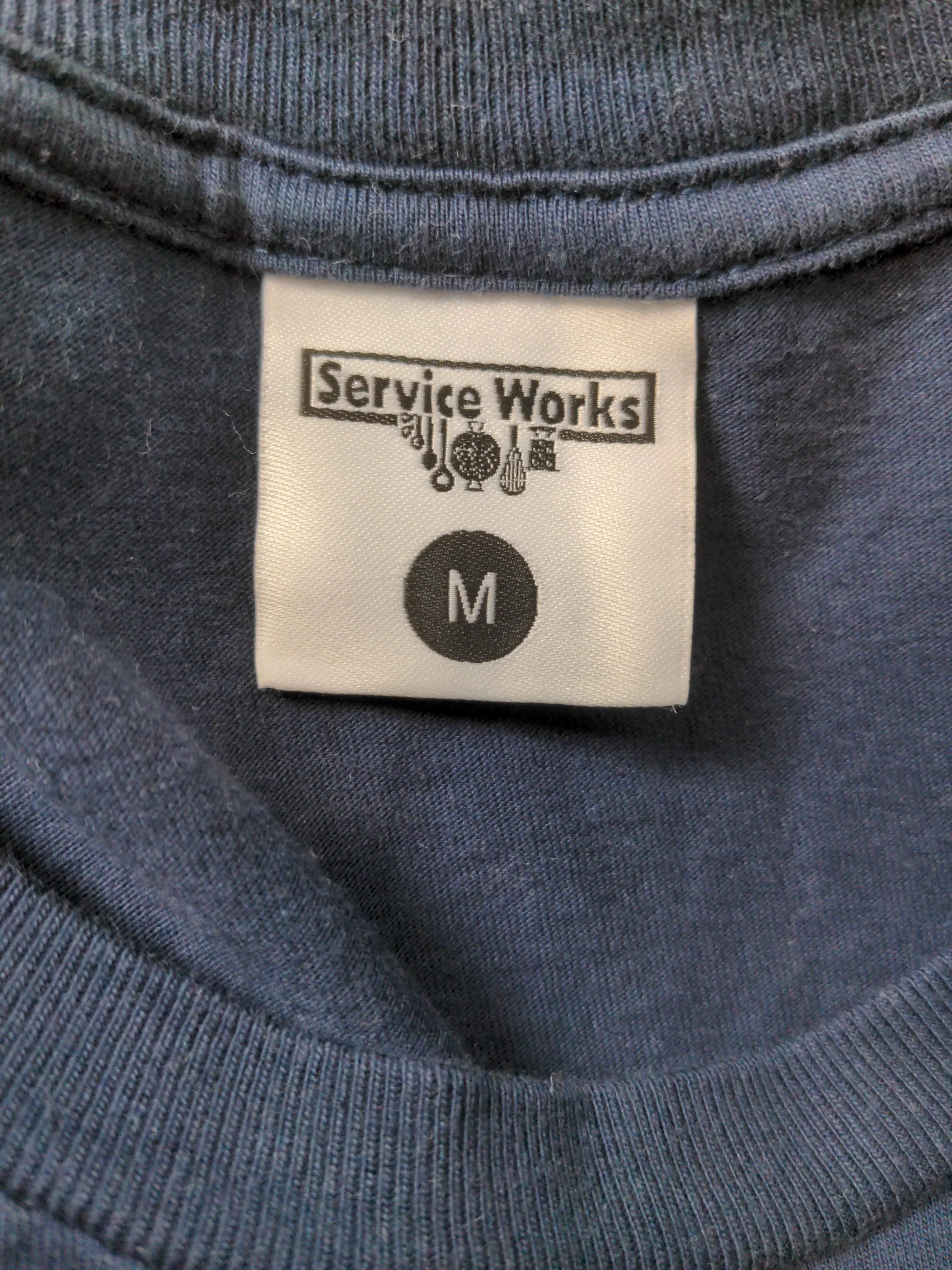 Service Works Men's T-Shirt M Blue Graphic 100% Cotton Basic - Image 5