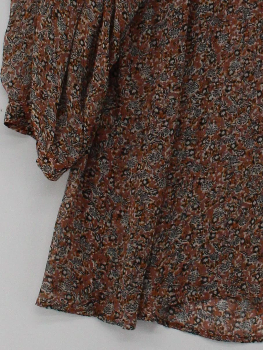 Sessun Women's Blouse S Multi Floral 100% Viscose 3/4 Sleeve High Neck Basic - Image 4