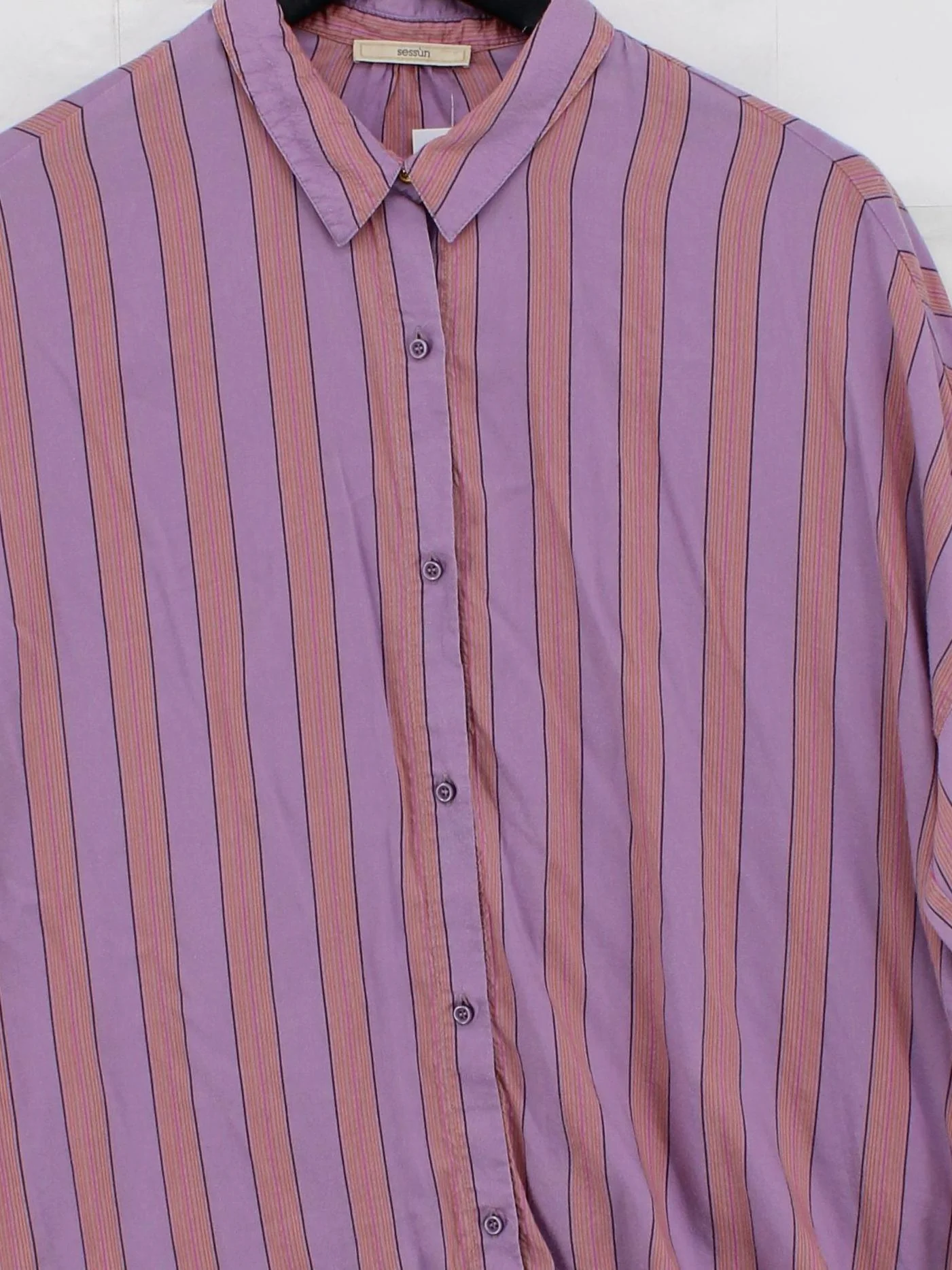 Sessun Women's Shirt M Multi Striped 100% Other Long Sleeve Collared Basic - Image 3