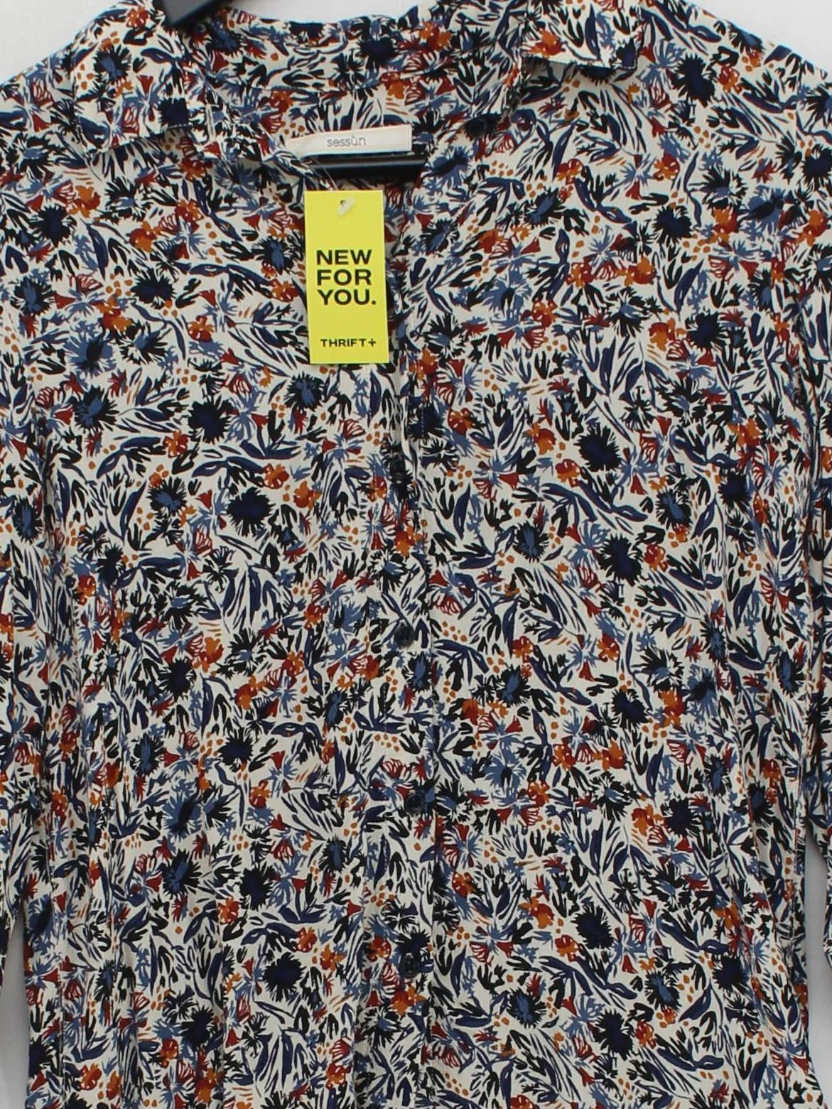 Sessun Women's Shirt XXS Multi Floral 100% Viscose 3/4 Sleeve Collared Basic - Image 3