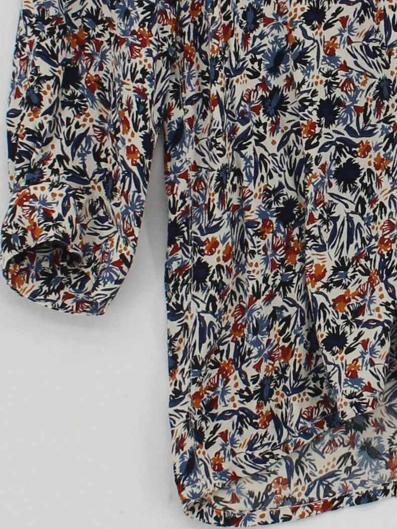 Sessun Women's Shirt XXS Multi Floral 100% Viscose 3/4 Sleeve Collared Basic - Image 4