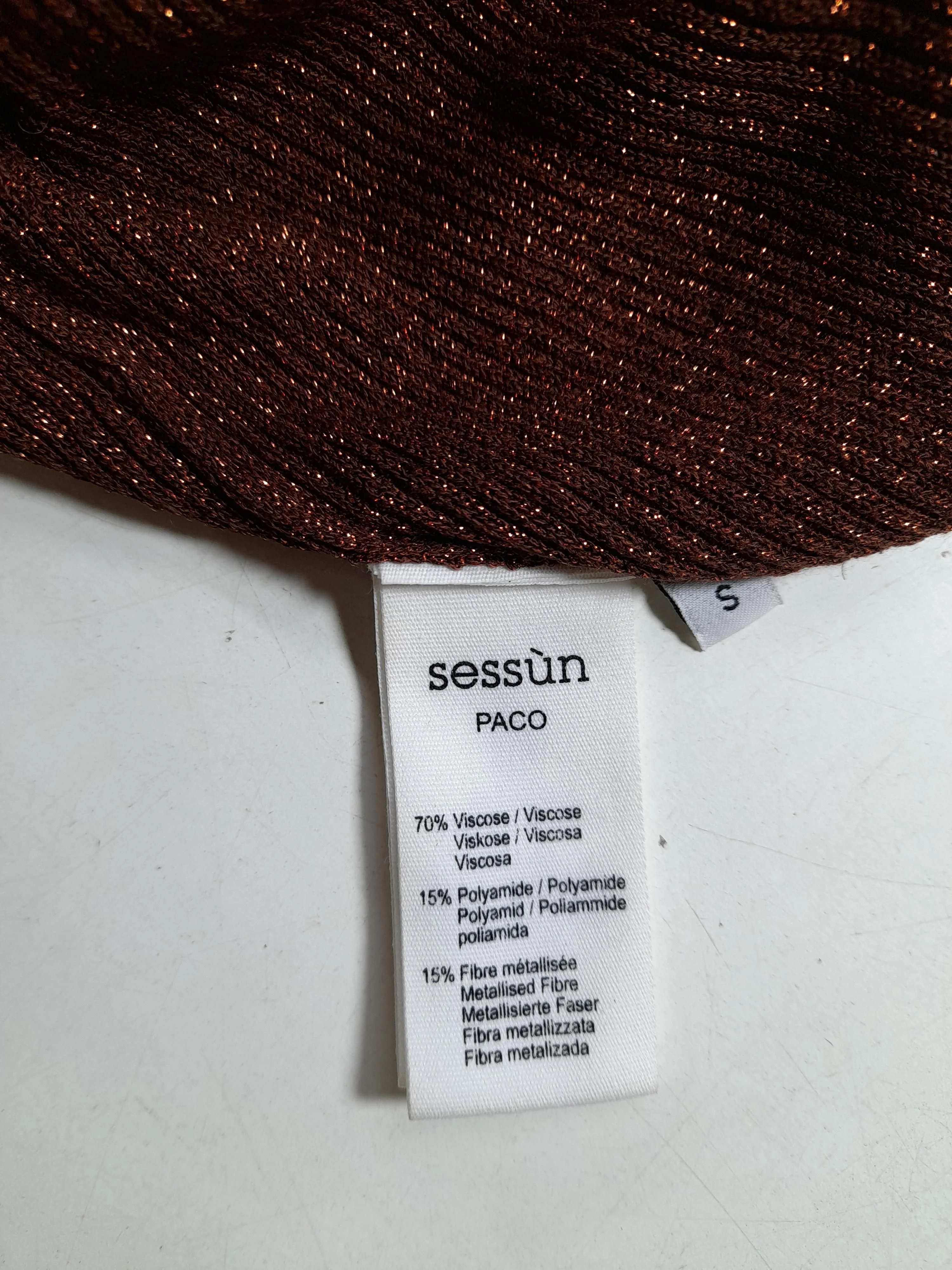 Sessun Women's Top S Brown Viscose with Polyamide, Other Basic - Image 6