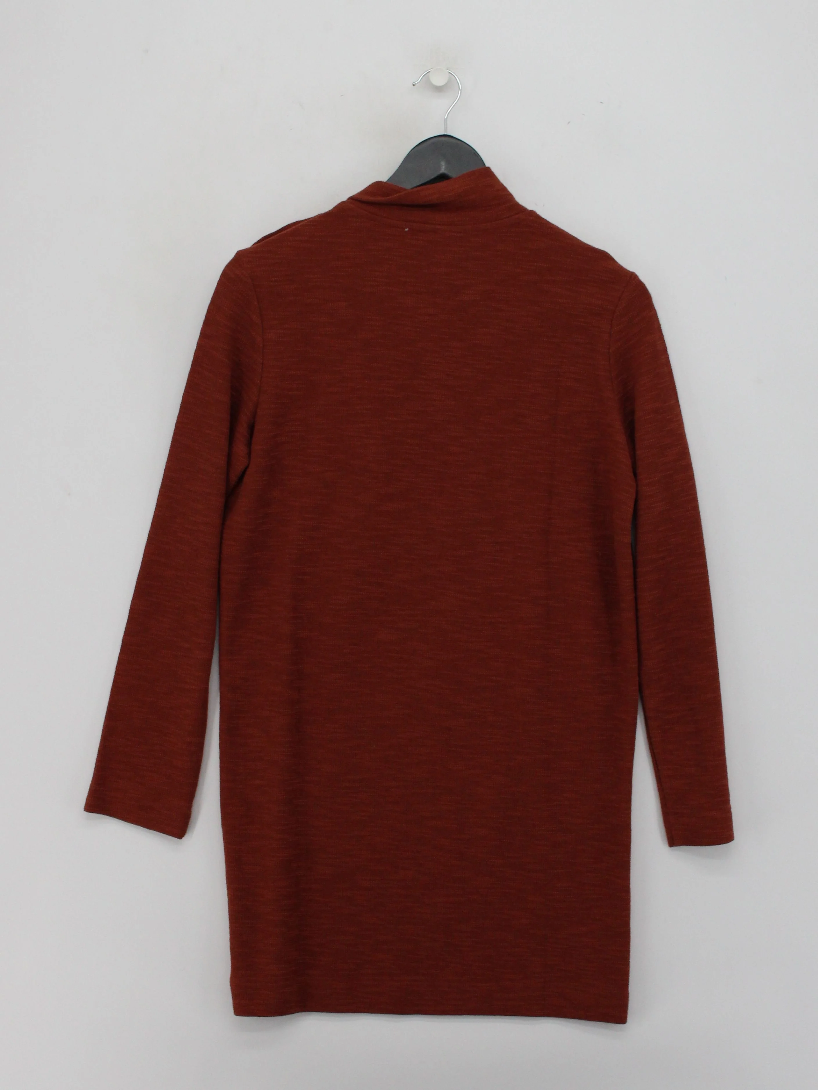 Sessun Women's Top S Red Cotton with Polyester Long Sleeve High Neck Tunic - Image 2