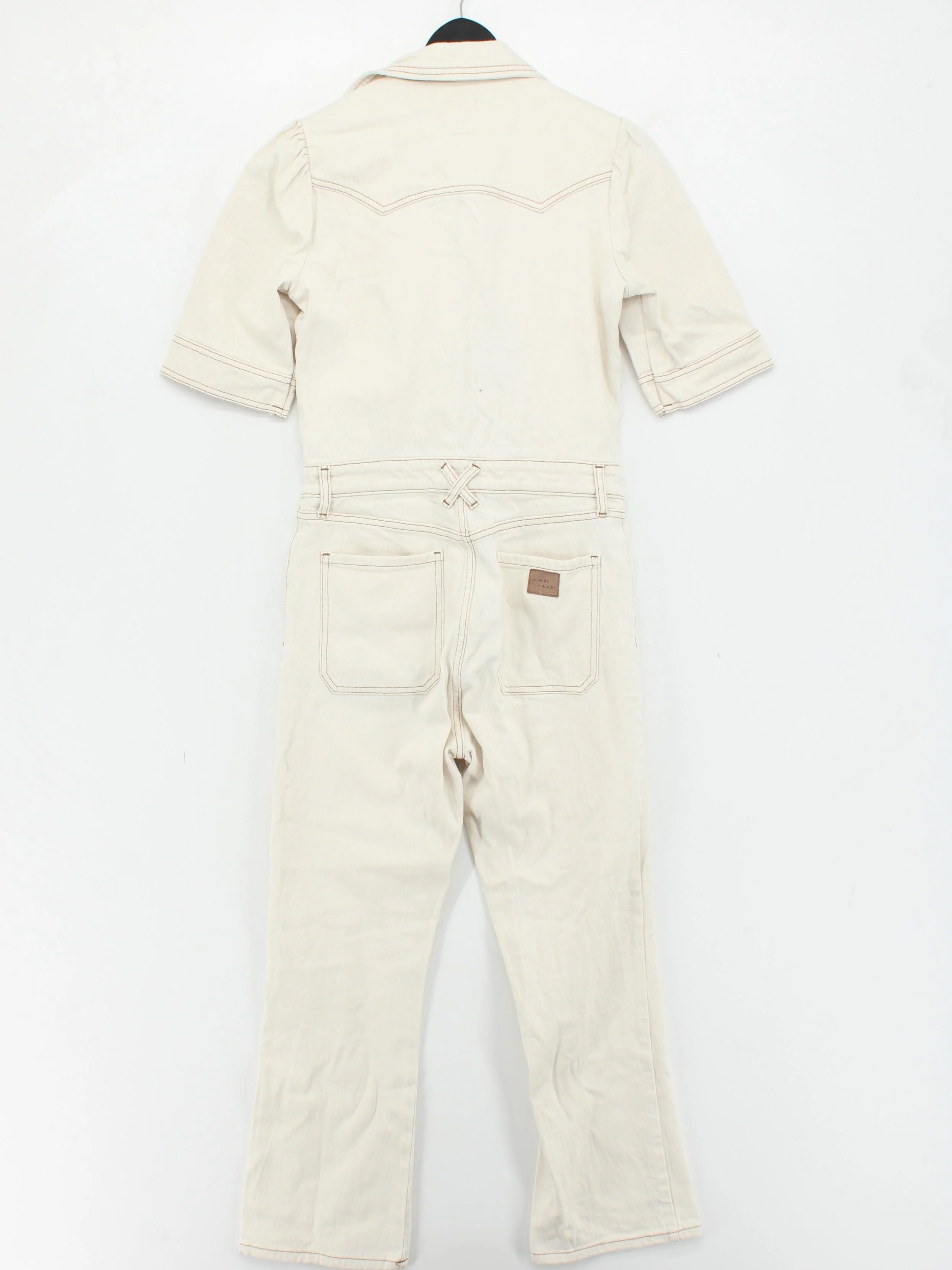 Seventy + Mochi Women's Jumpsuit UK 10 Cream Cotton with Elastane Jumpsuit - Image 2