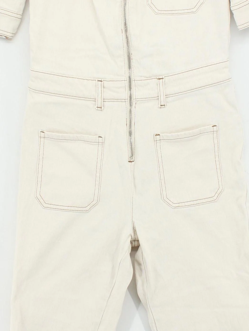 Seventy + Mochi Women's Jumpsuit UK 10 Cream Cotton with Elastane Jumpsuit - Image 3