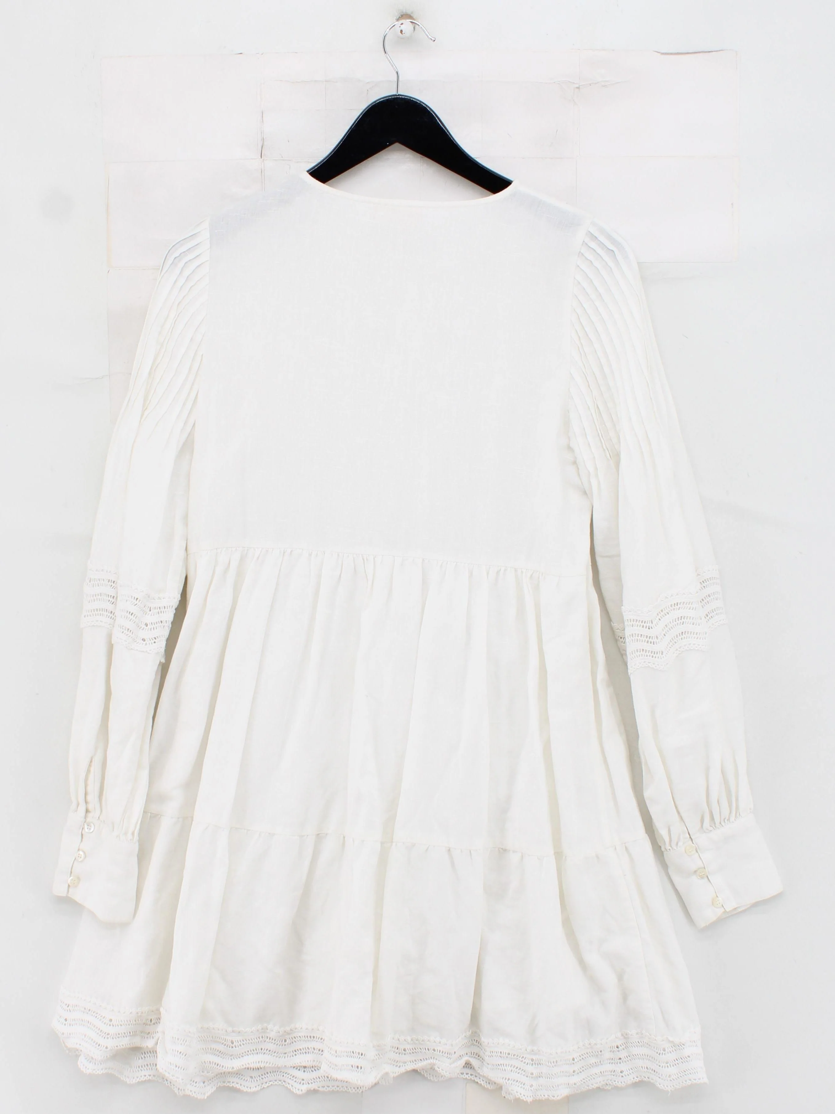 Sezane Shirt Mini Dress in White - Image 2