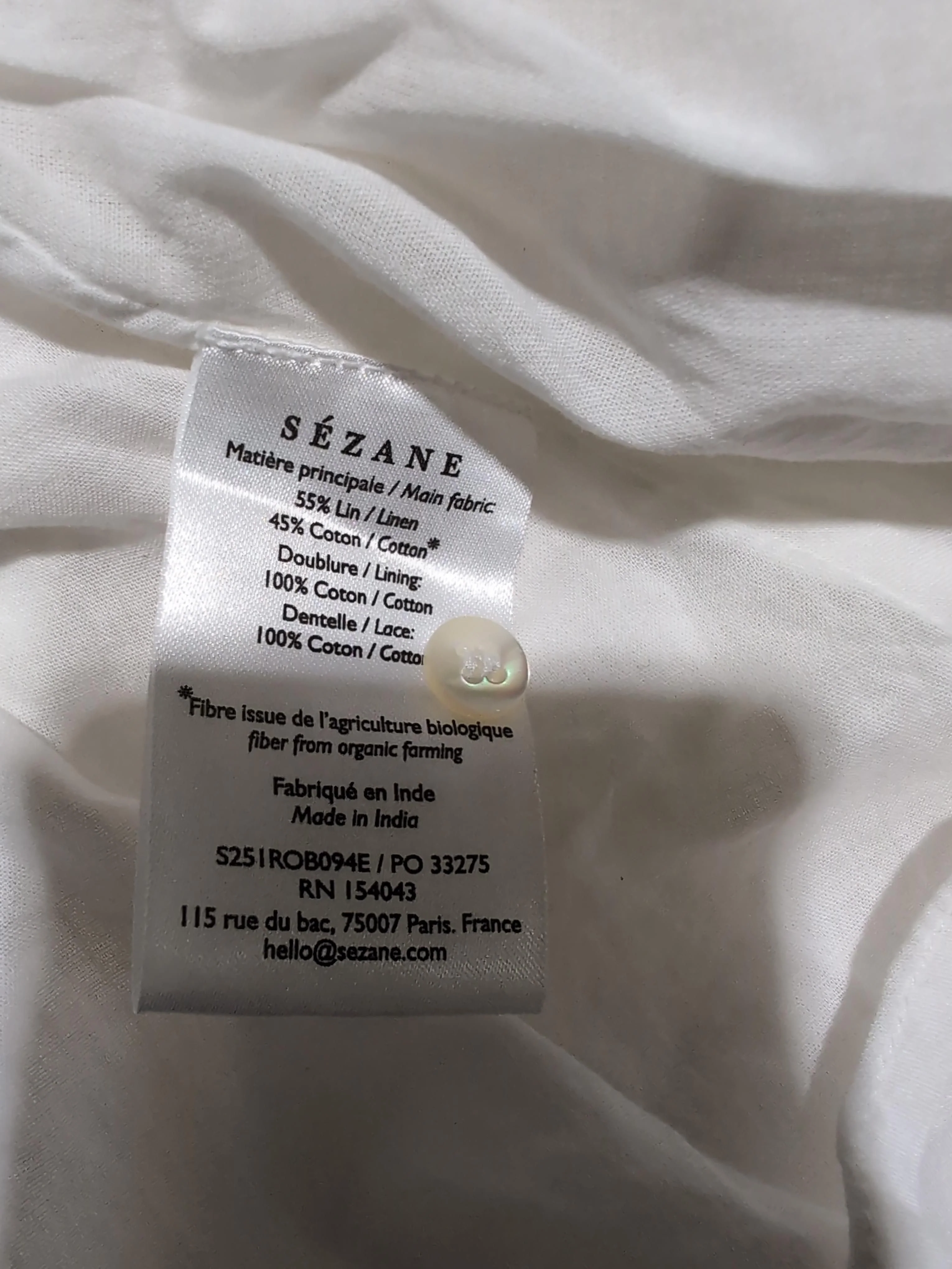 Sezane Shirt Mini Dress in White - Image 6