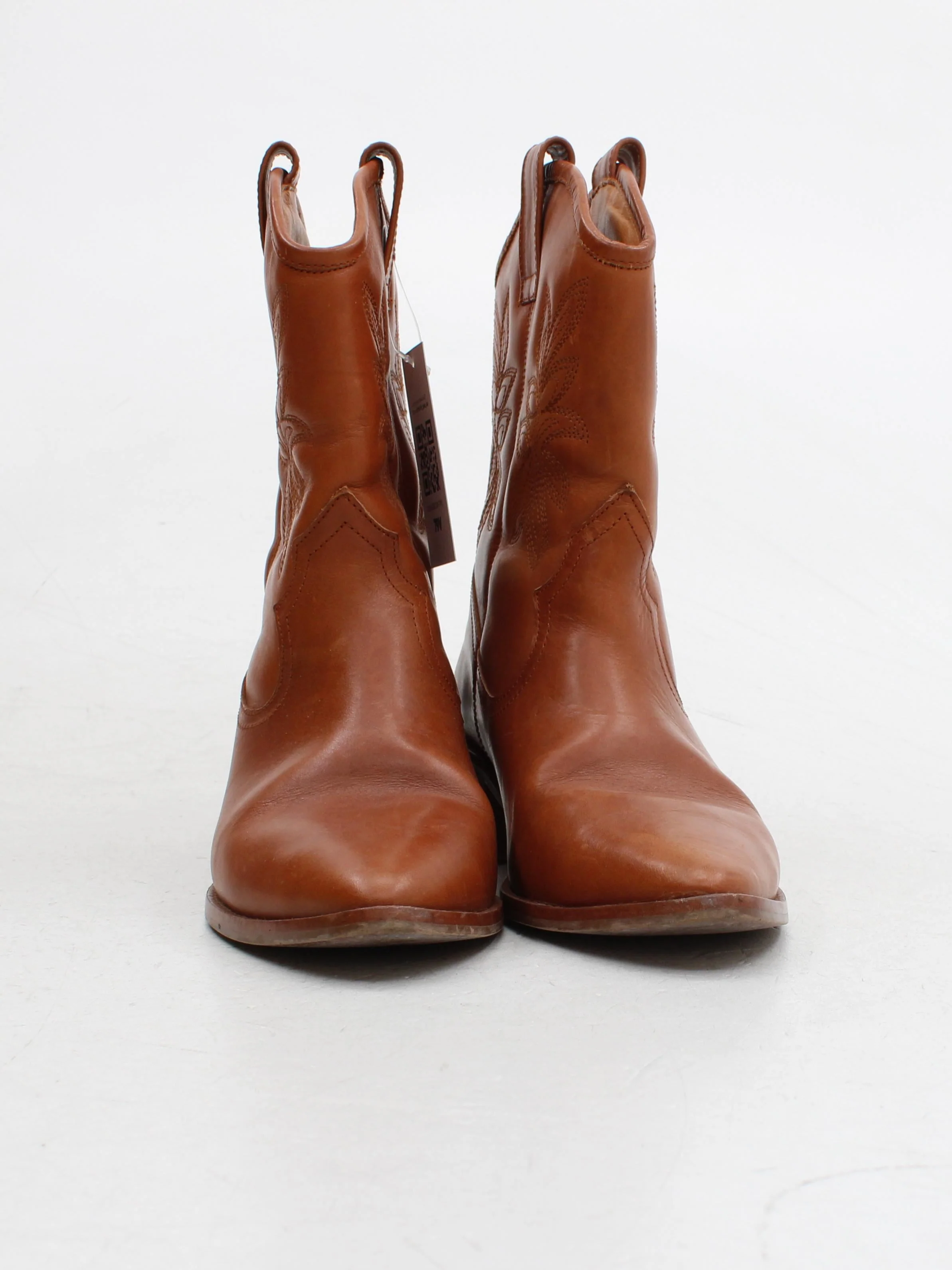 Sezane Women's Boots UK 6 Tan 100% Leather Cowboy - Image 2