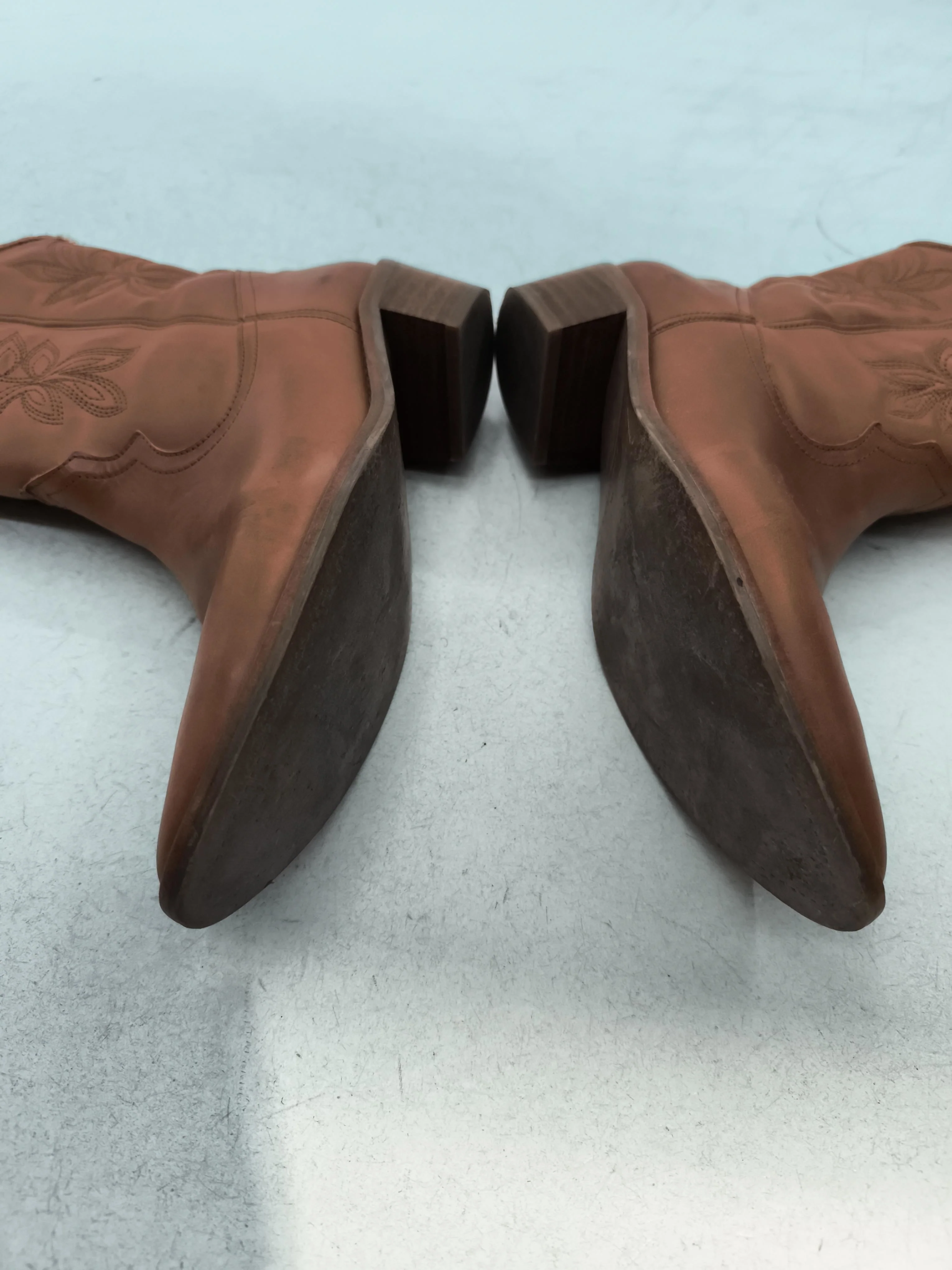Sezane Women's Boots UK 6 Tan 100% Leather Cowboy - Image 7
