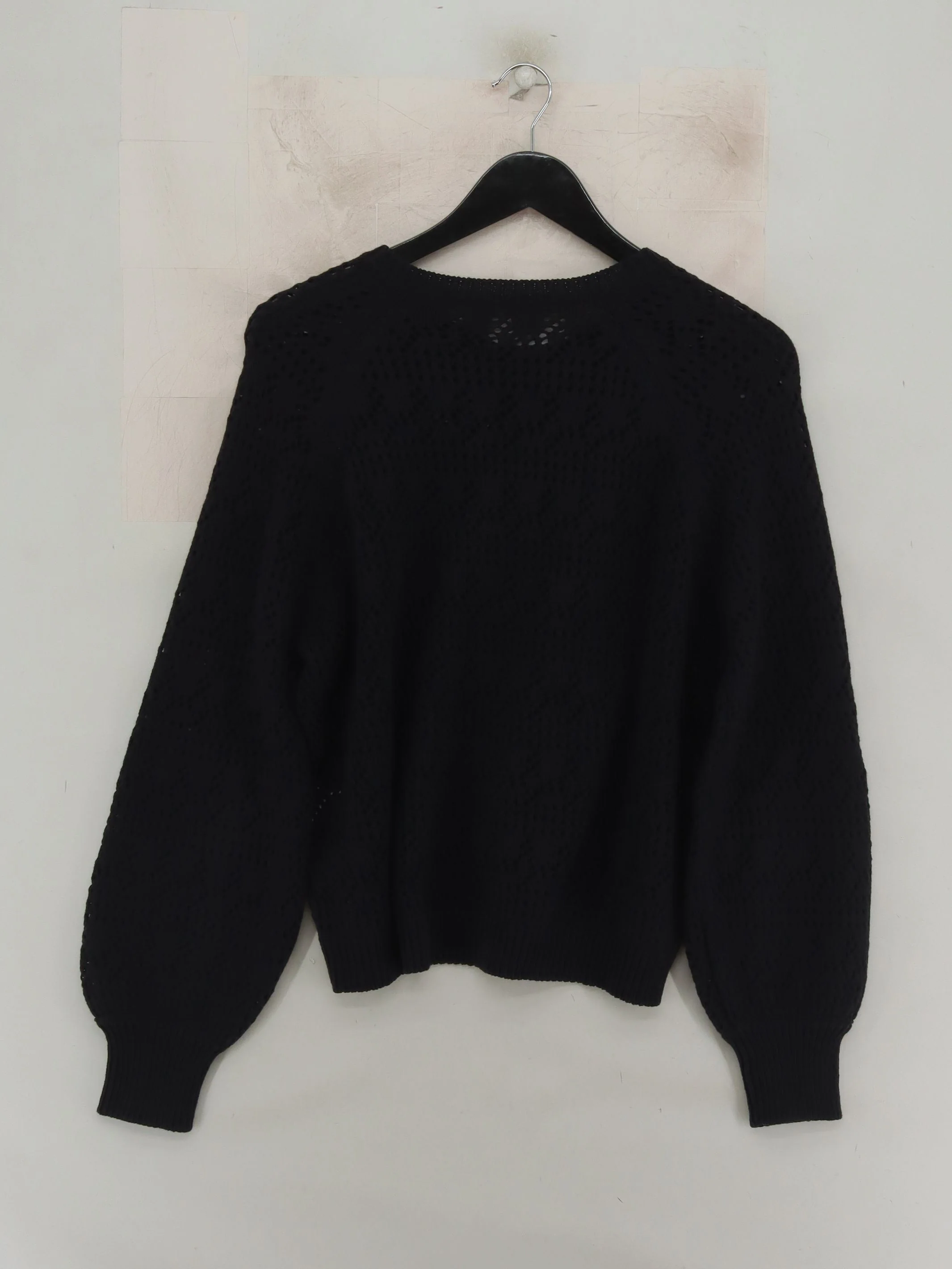 Sezane Women's Cardigan M Black Cotton with Acetate Round Neck Cardigan - Image 2