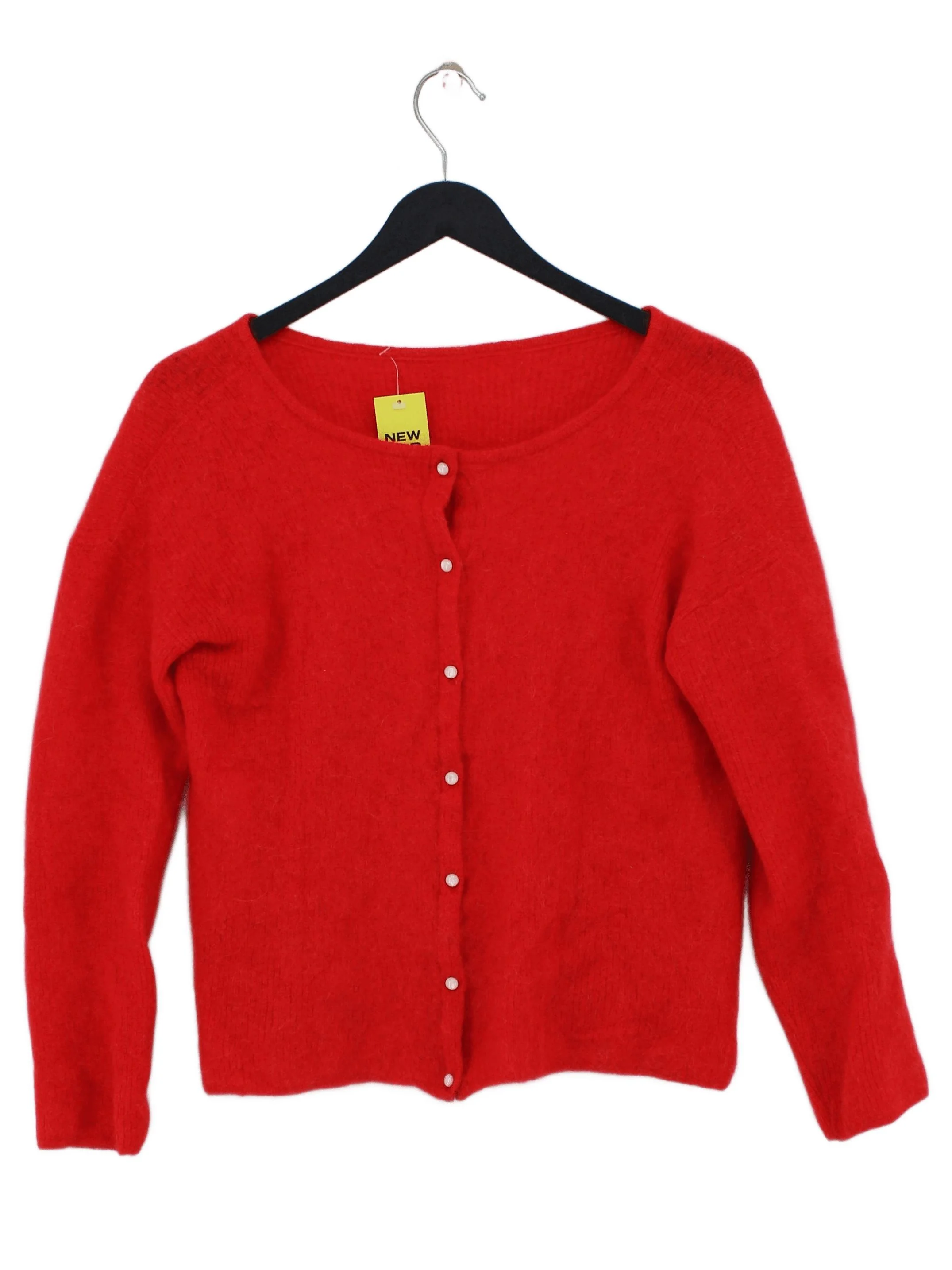 Sezane Women's Cardigan M Red Mohair with Cashmere, Polyamide Cardigan