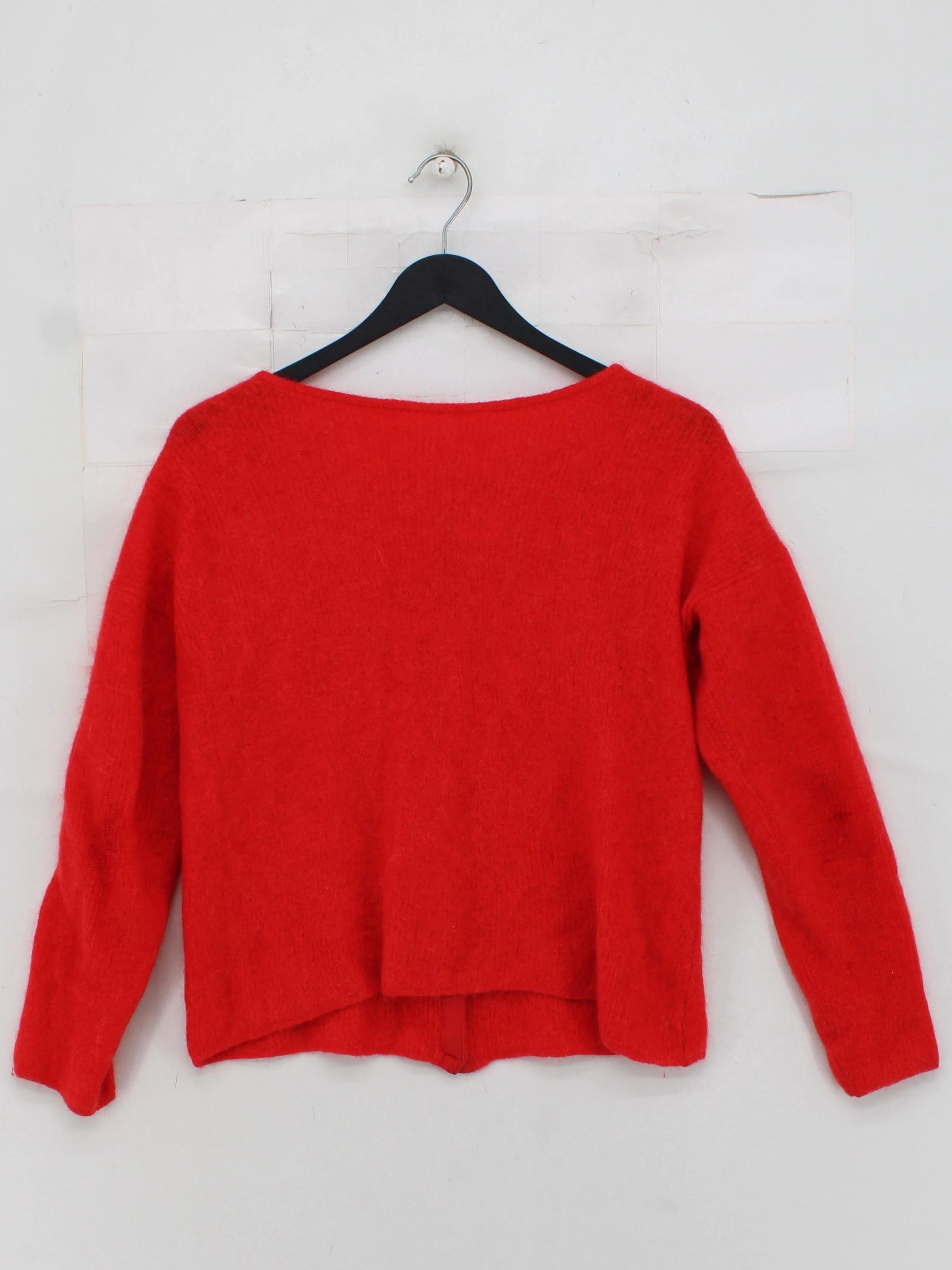 Sezane Women's Cardigan M Red Mohair with Cashmere, Polyamide Cardigan - Image 2