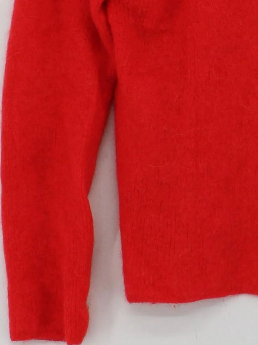 Sezane Women's Cardigan M Red Mohair with Cashmere, Polyamide Cardigan - Image 4