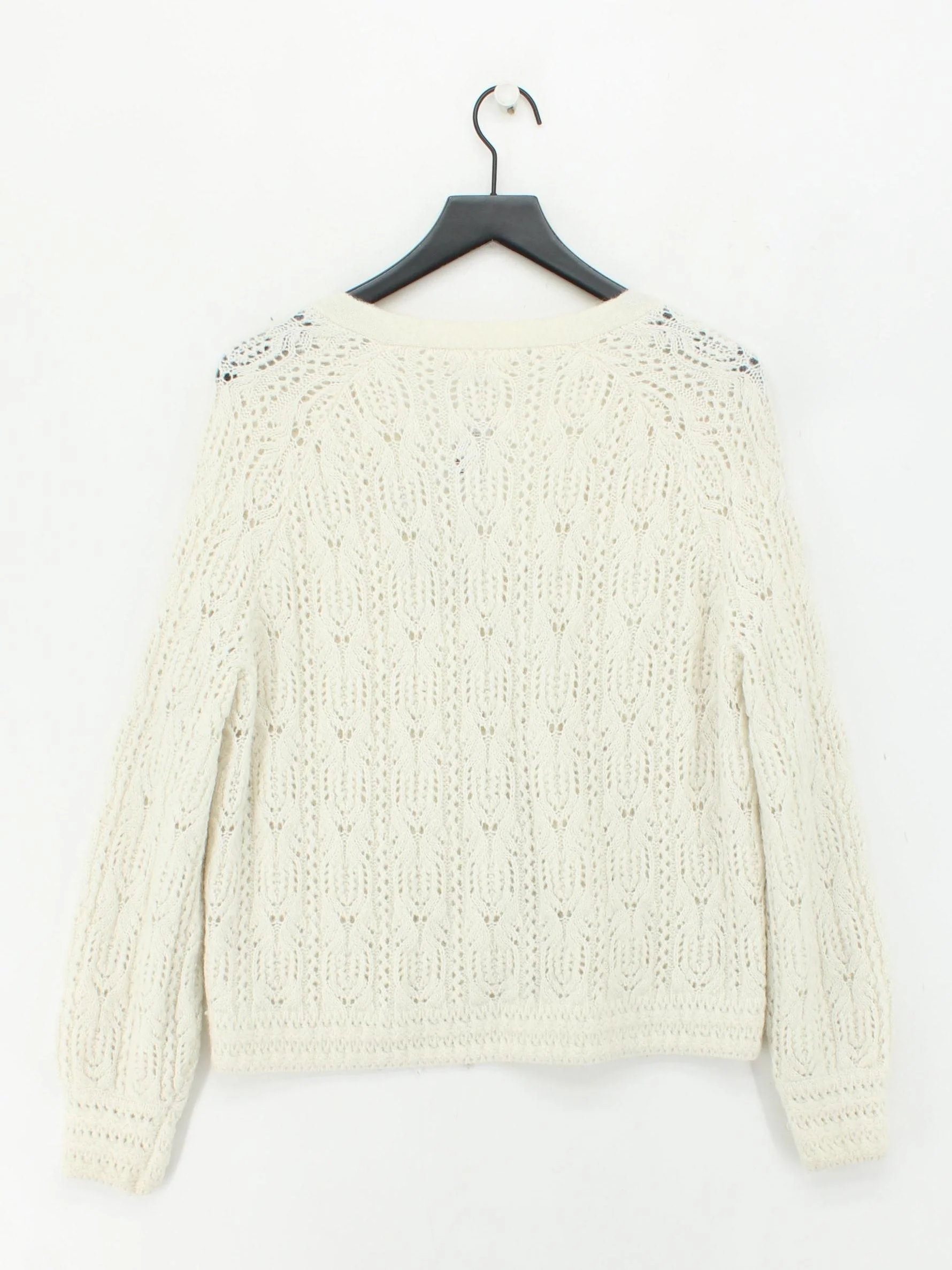 Sezane Women's Cardigan S Cream Polyamide with Mohair, Wool V-Neck Cardigan - Image 2