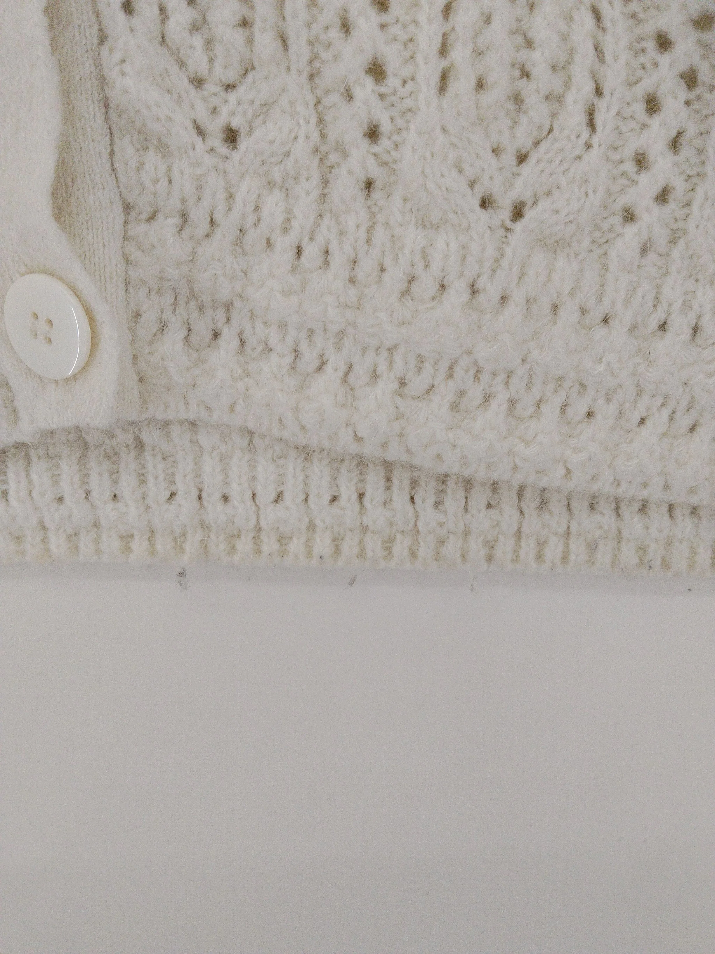 Sezane Women's Cardigan S Cream Polyamide with Mohair, Wool V-Neck Cardigan - Image 5