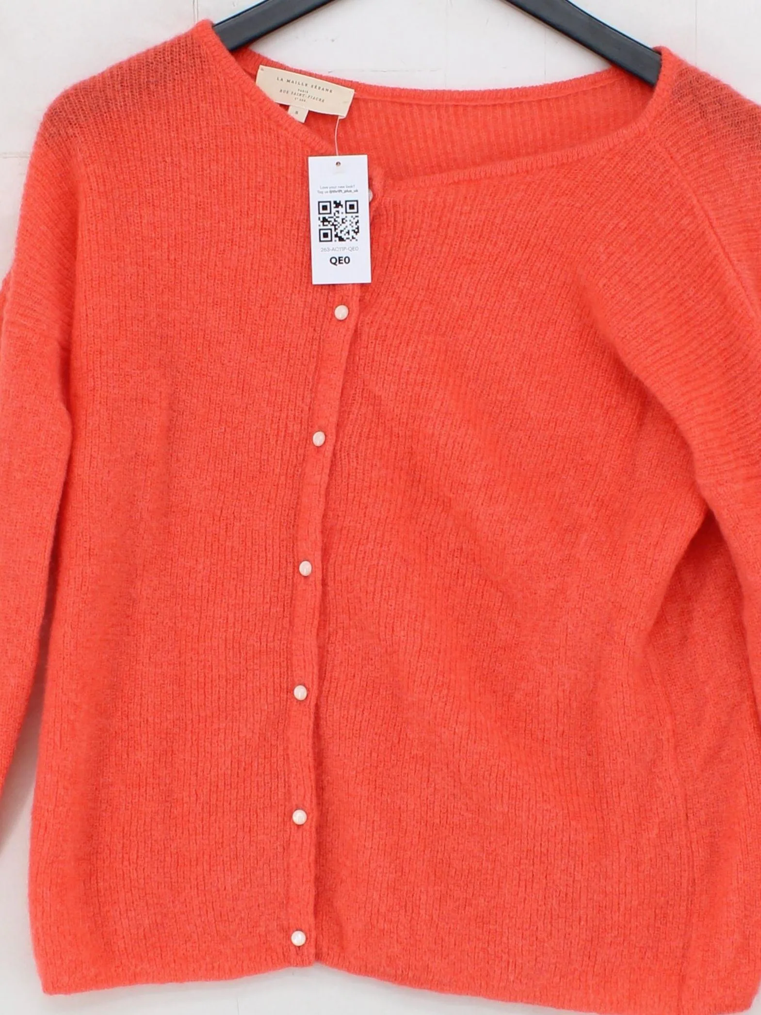 Sezane Women's Cardigan S Orange Mohair - Image 3
