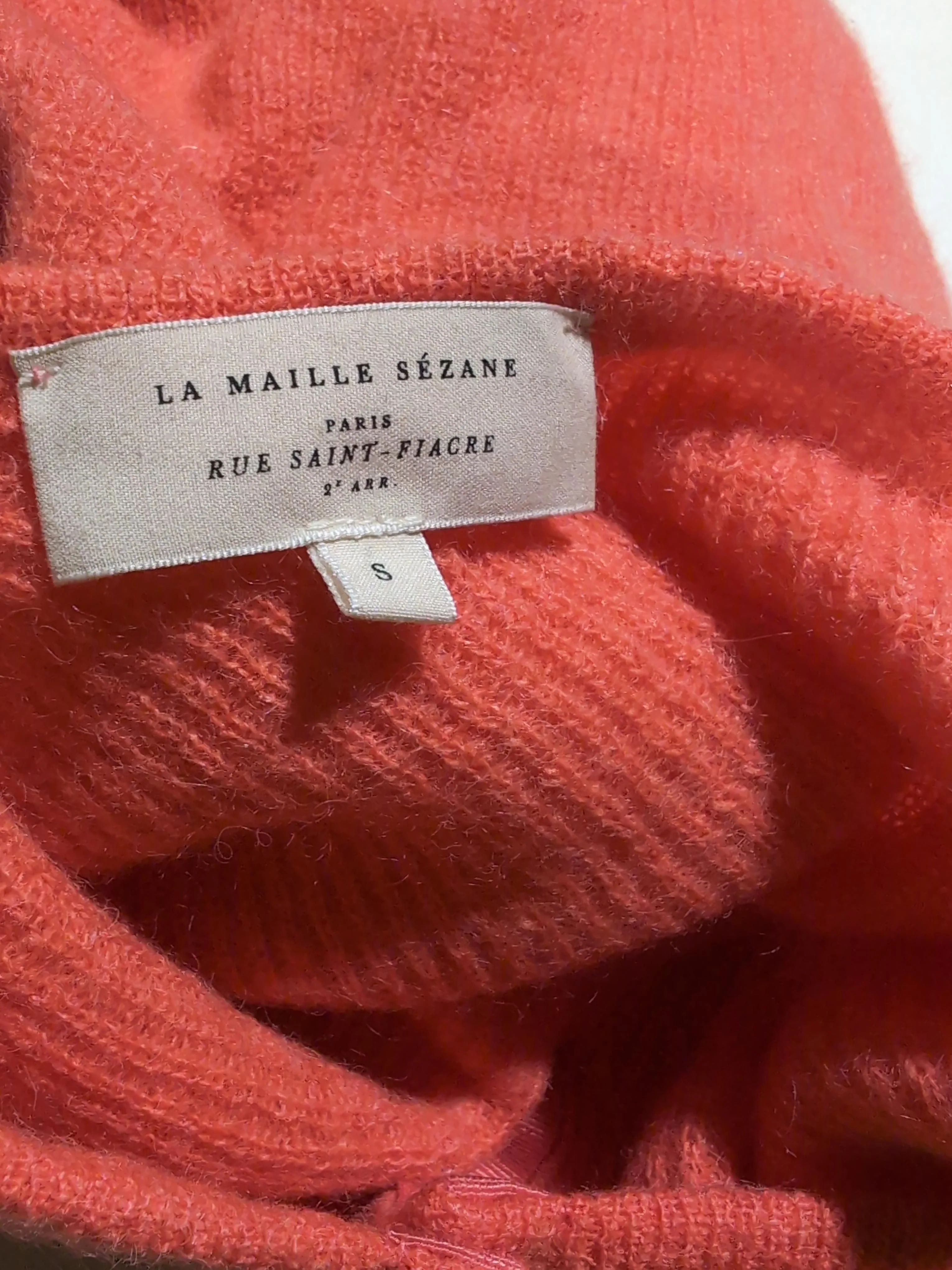 Sezane Women's Cardigan S Orange Mohair - Image 5