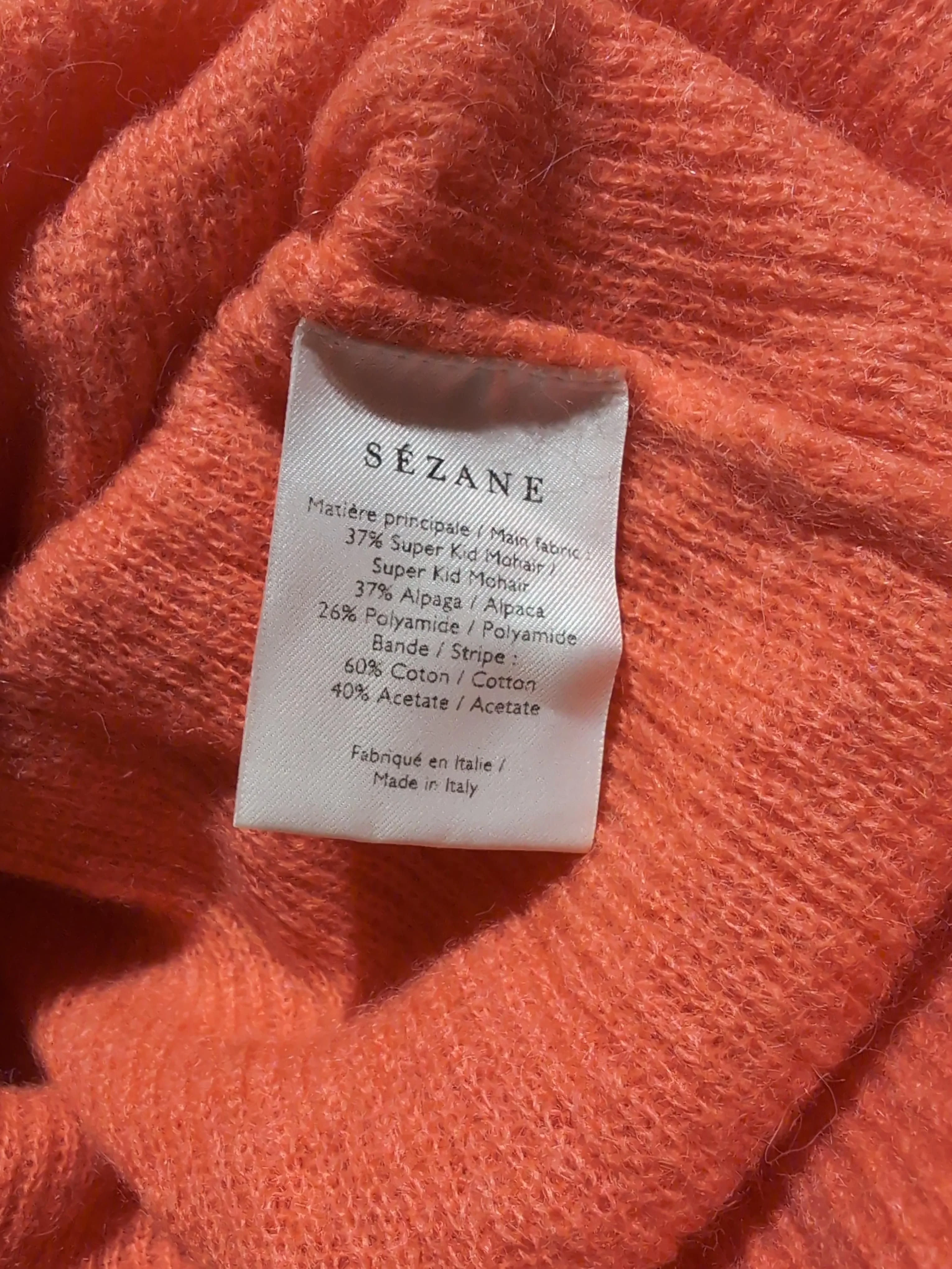Sezane Women's Cardigan S Orange Mohair - Image 6