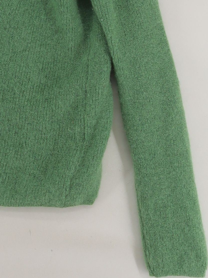 Sezane Women's Cardigan XS Green Mohair with Wool, Polyamide Round Neck Cardigan - Image 4