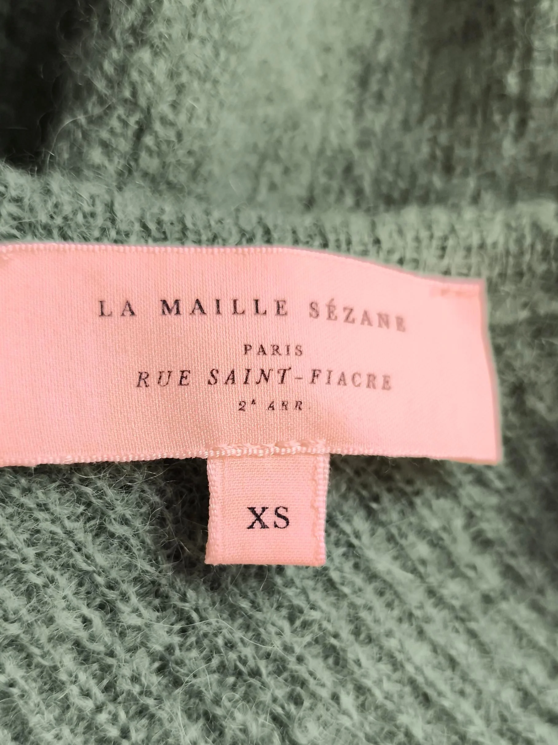 Sezane Women's Cardigan XS Green Mohair with Wool, Polyamide Round Neck Cardigan - Image 5