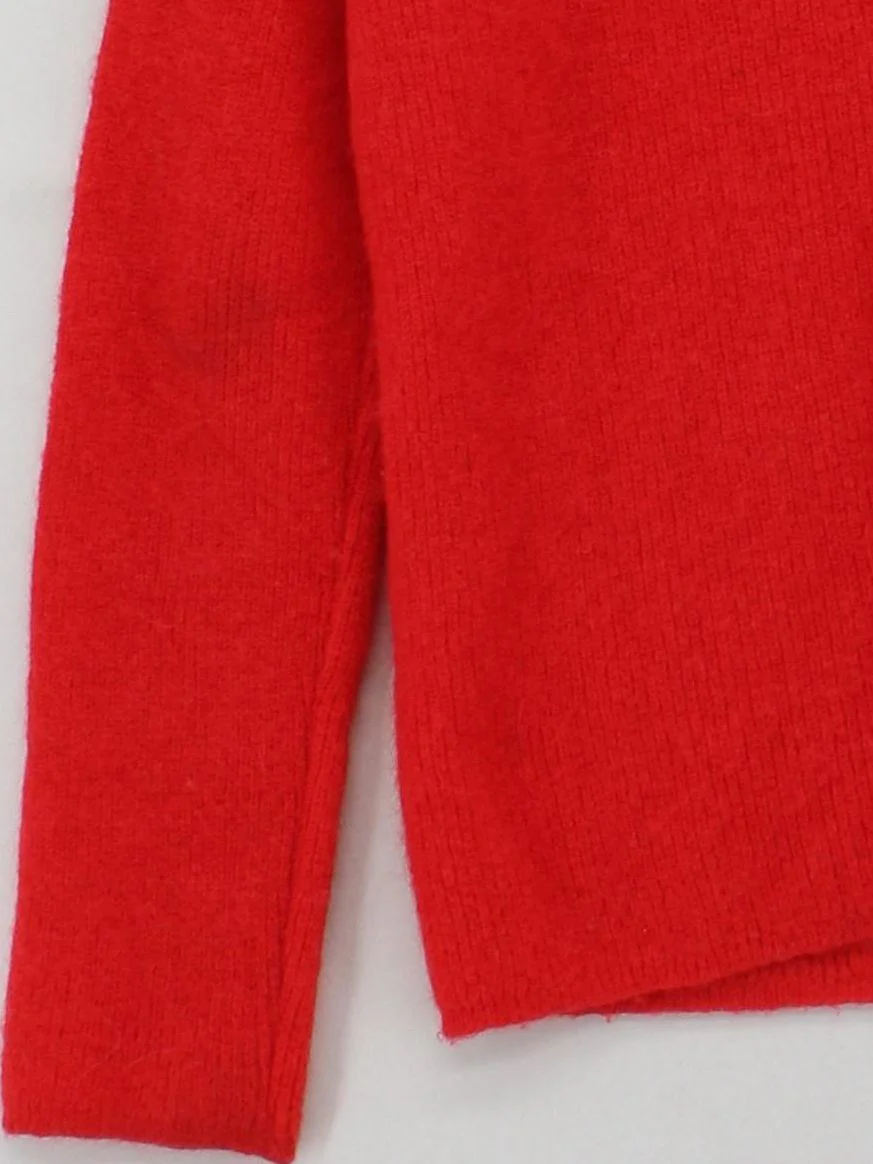 Sezane Women's Cardigan XS Red Mohair with Wool, Polyamide Round Neck Cardigan - Image 4