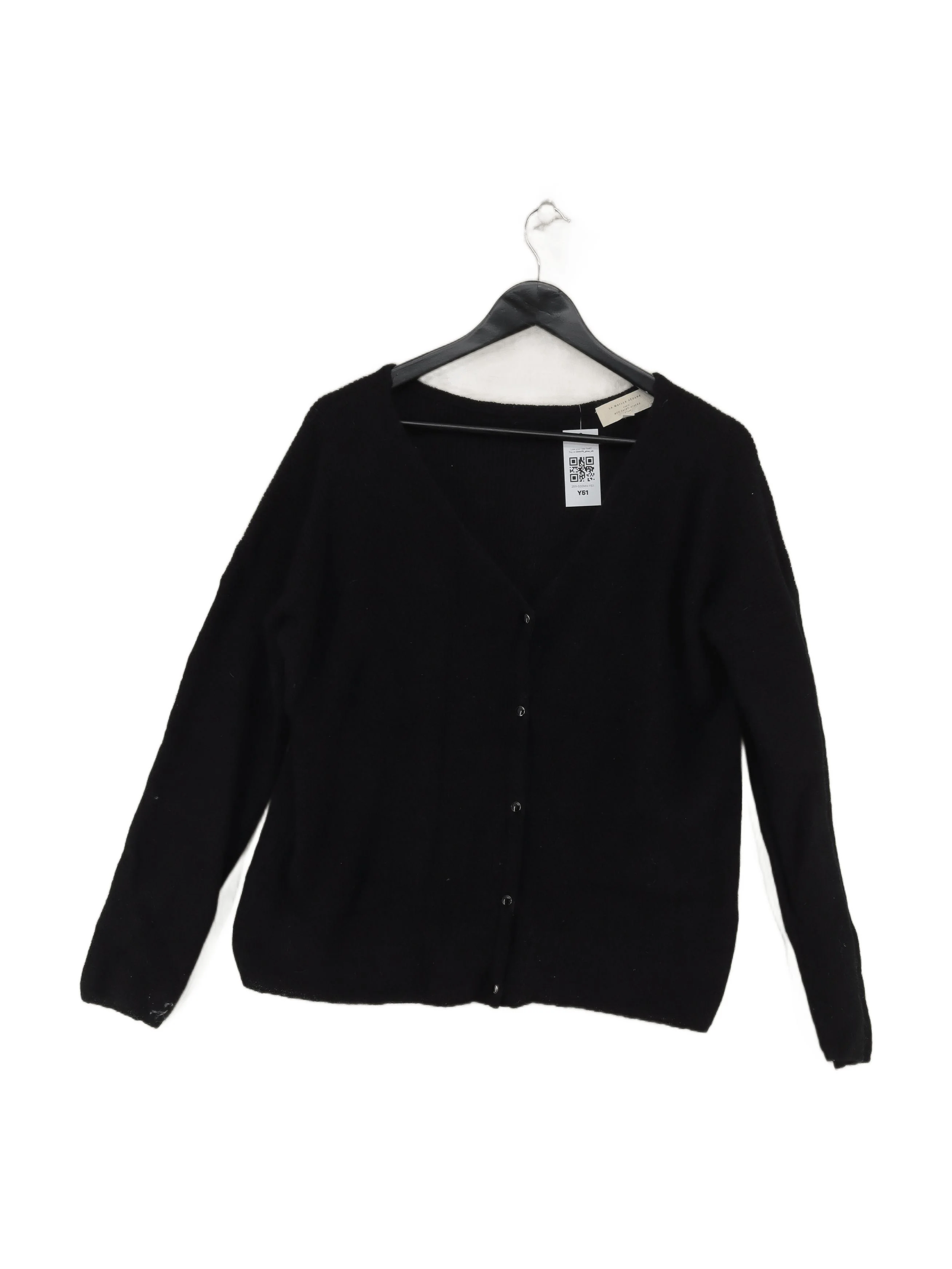 Sezane Women's Cardigan XXXL Black Mohair with Other, Polyamide V-Neck Cardigan