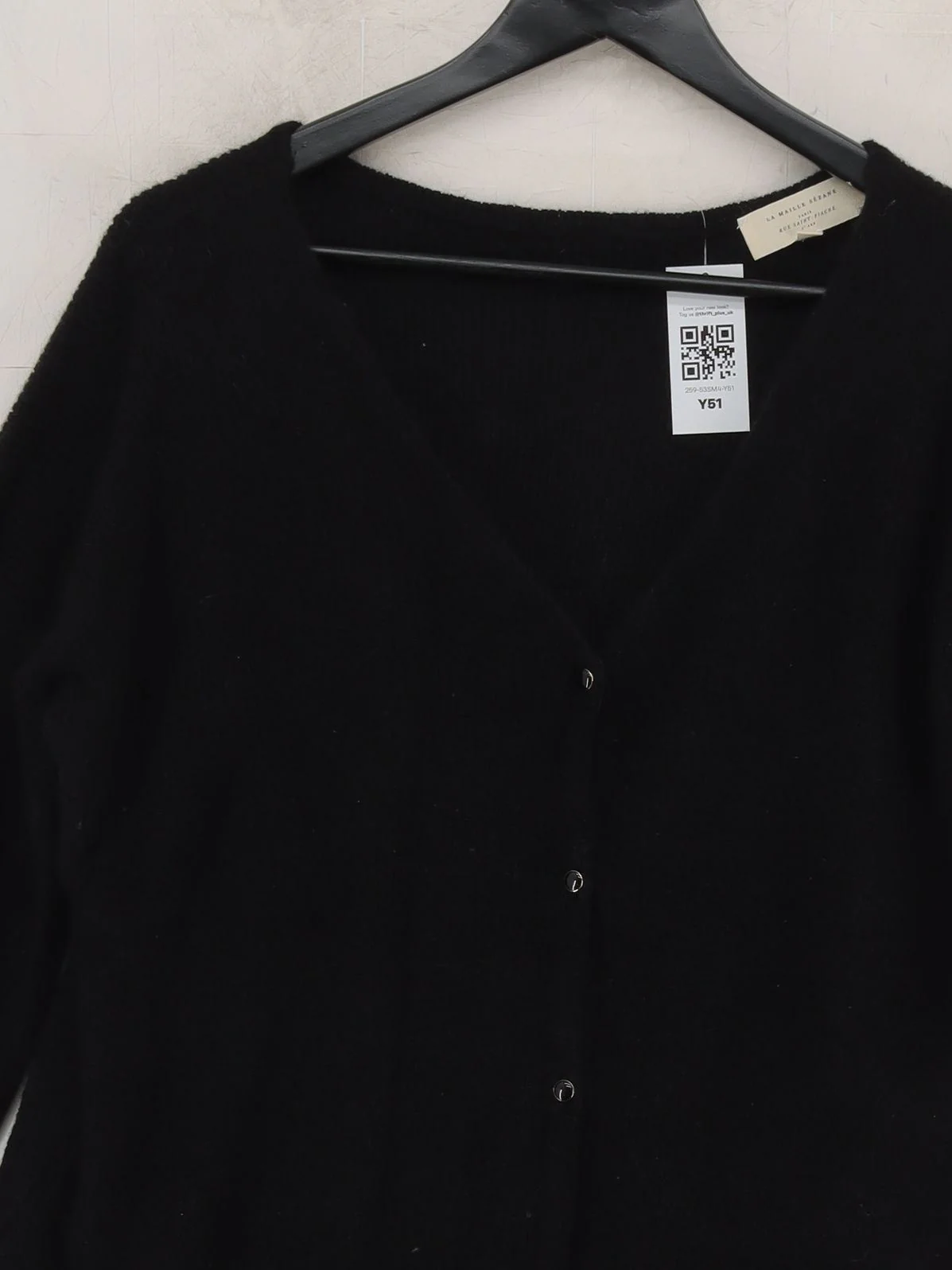 Sezane Women's Cardigan XXXL Black Mohair with Other, Polyamide V-Neck Cardigan - Image 3