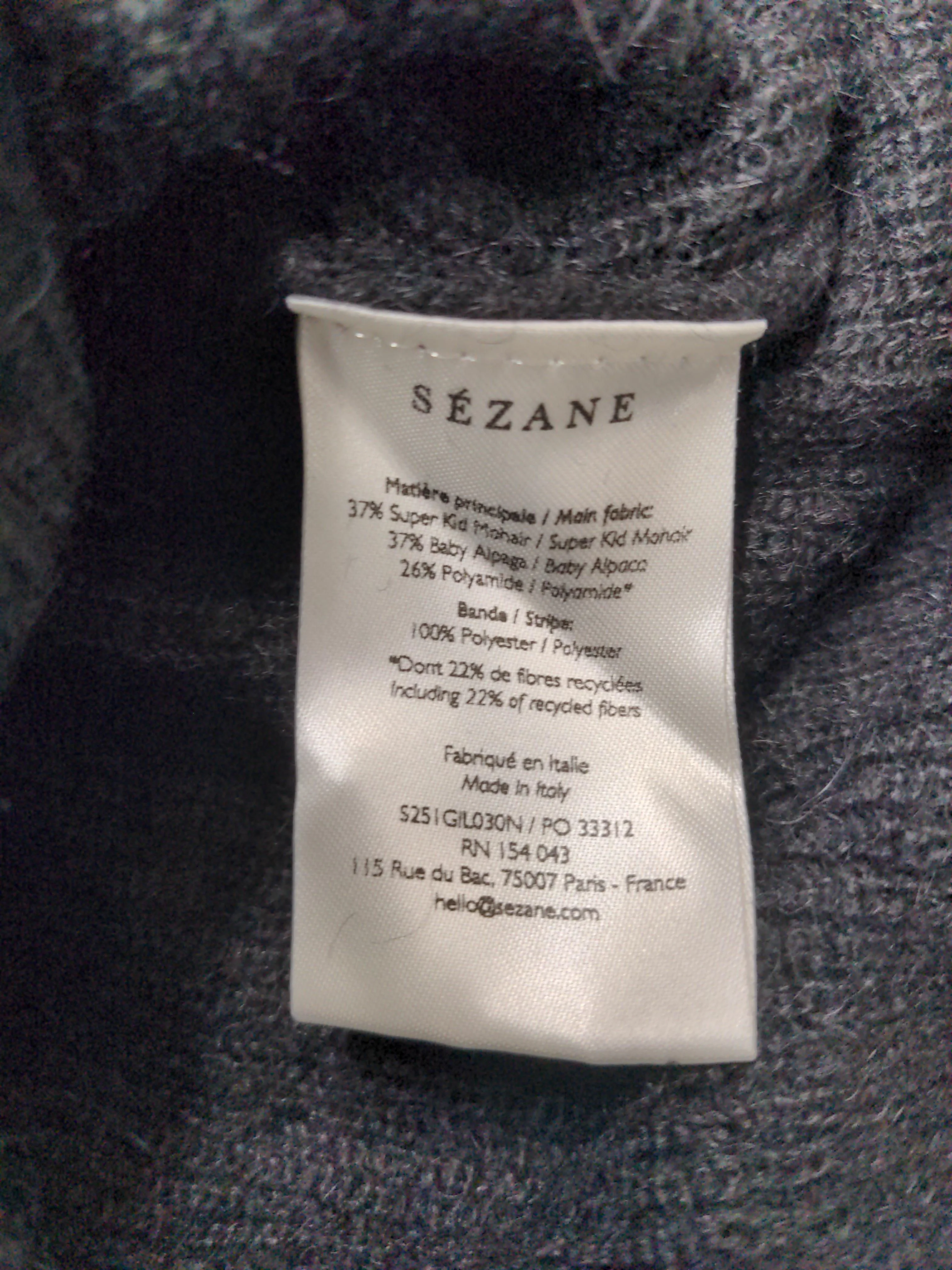 Sezane Women's Cardigan XXXL Black Mohair with Other, Polyamide V-Neck Cardigan - Image 7