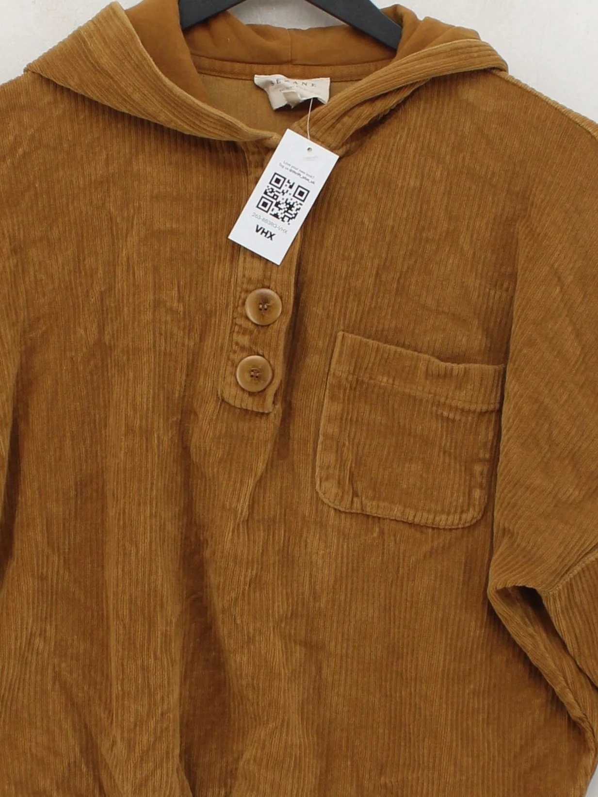 Sezane Women's Hoodie S Brown Cotton with Elastane Pullover - Image 3