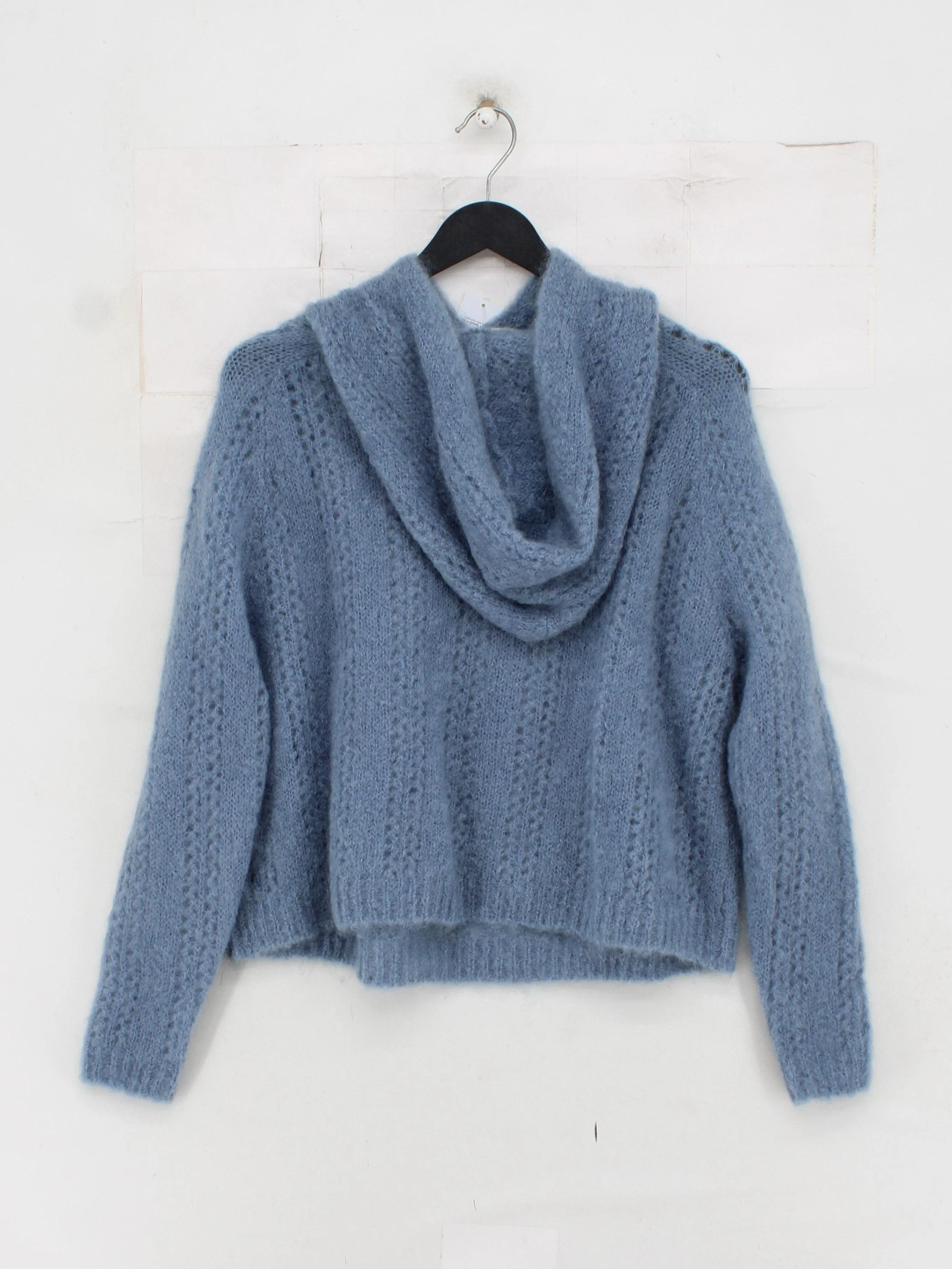 Sezane Women's Hoodie XS Blue Mohair with Polyamide, Elastane Pullover - Image 2