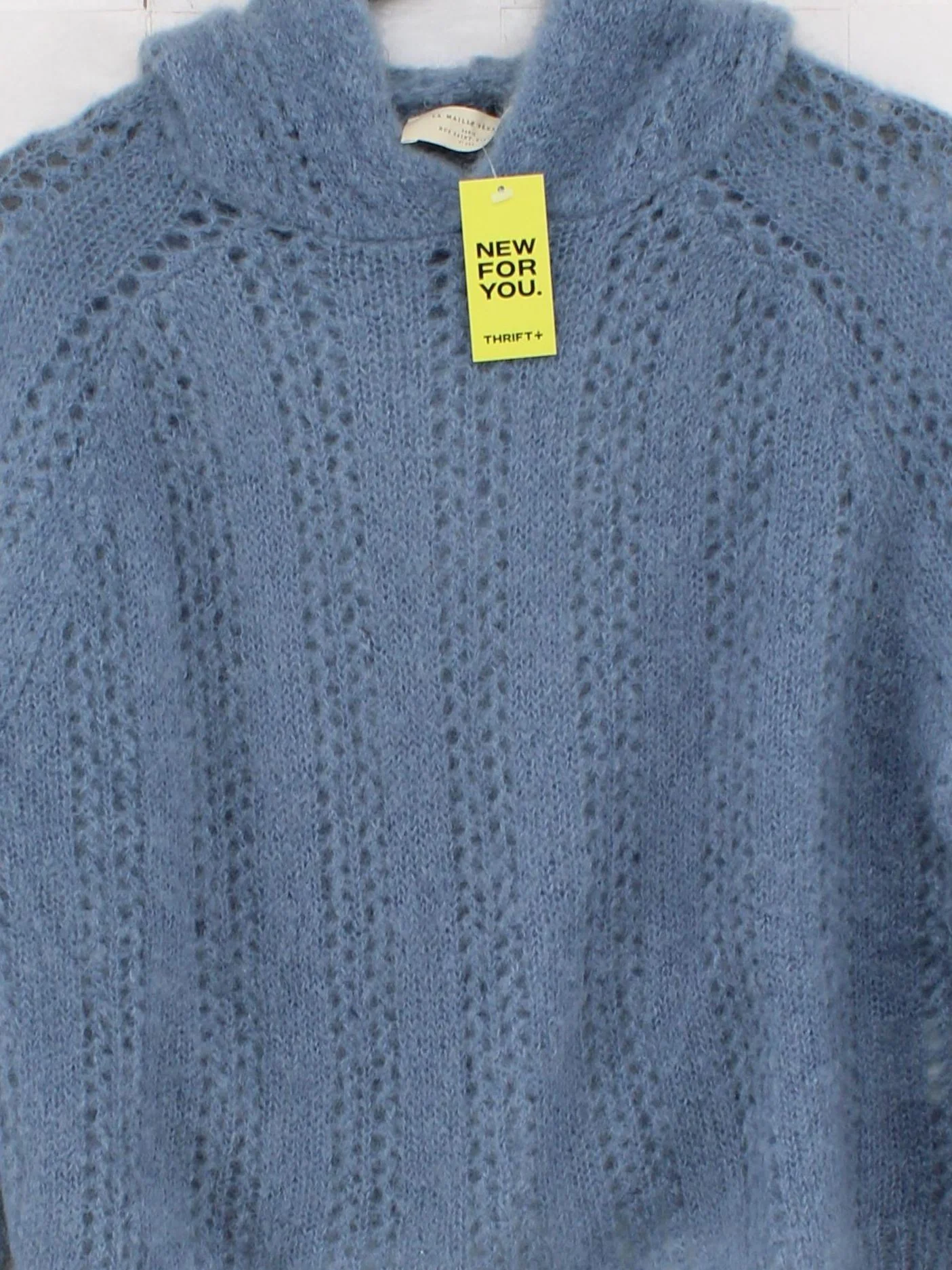 Sezane Women's Hoodie XS Blue Mohair with Polyamide, Elastane Pullover - Image 3