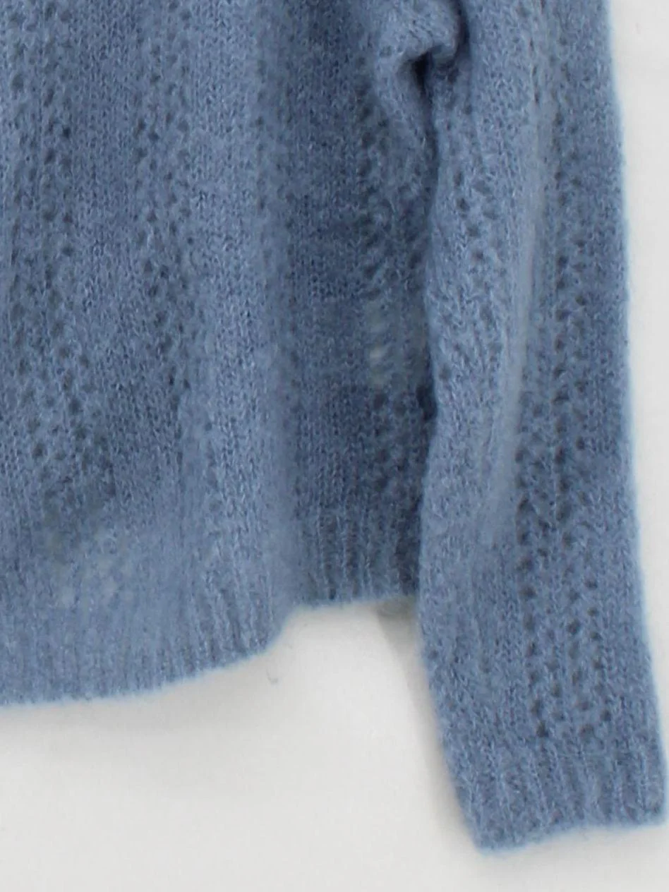 Sezane Women's Hoodie XS Blue Mohair with Polyamide, Elastane Pullover - Image 4