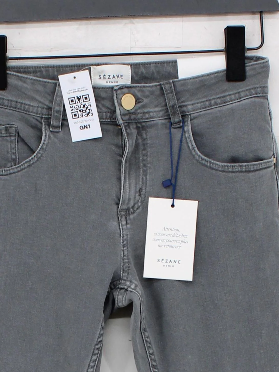 Sezane Women's Jeans W 28 in Grey Cotton New with tags - Image 3