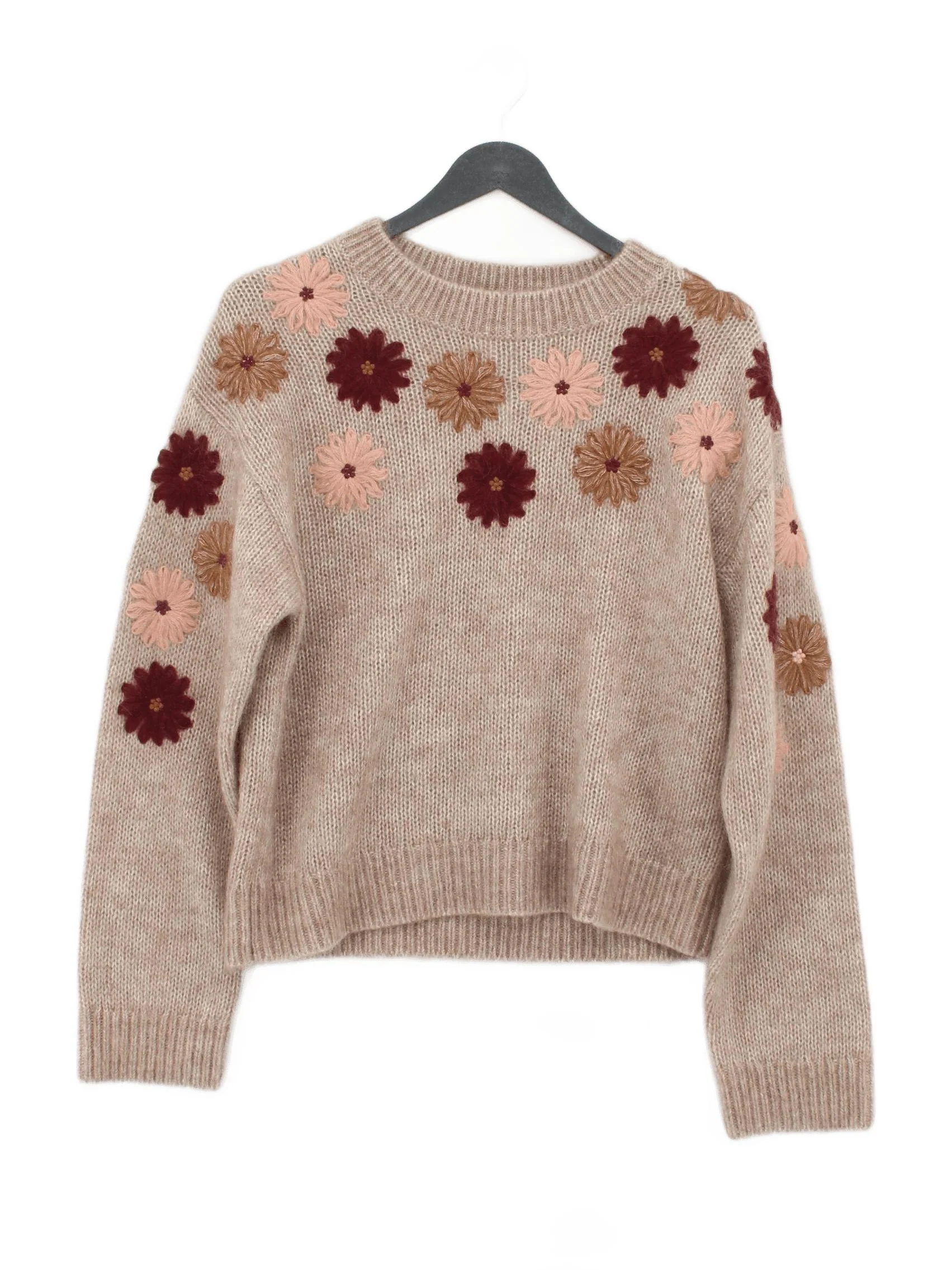 Sezane Women's Jumper L Tan Polyamide with Mohair, Wool Pullover