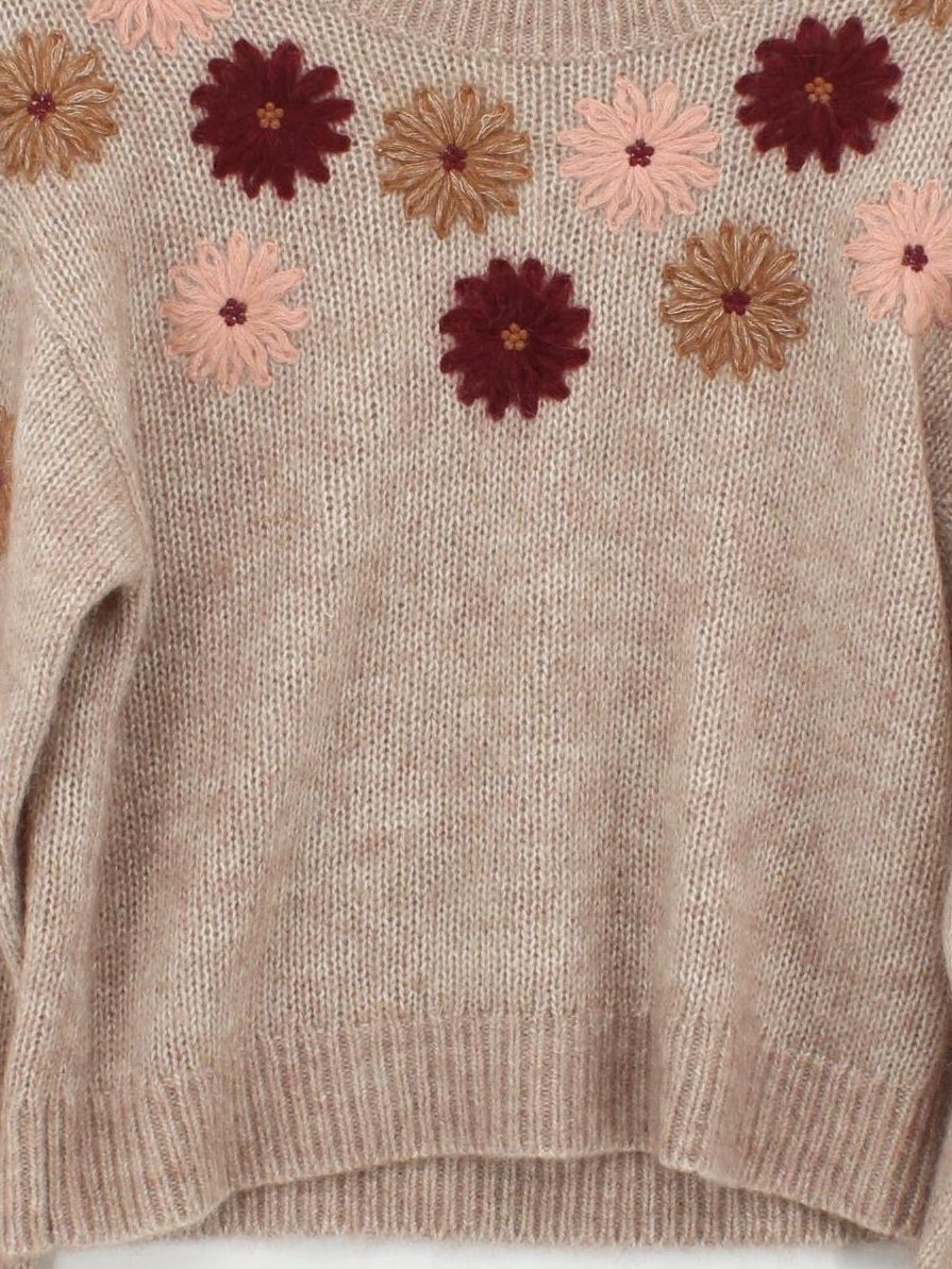 Sezane Women's Jumper L Tan Polyamide with Mohair, Wool Pullover - Image 3