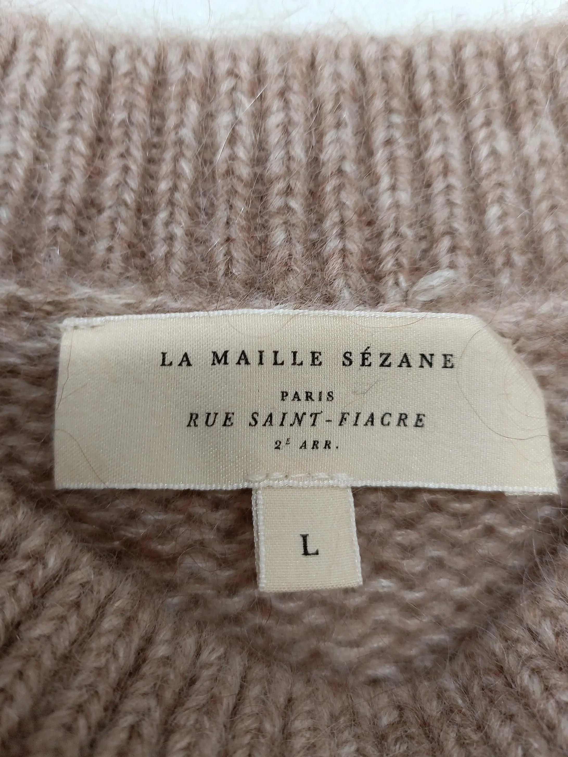 Sezane Women's Jumper L Tan Polyamide with Mohair, Wool Pullover - Image 5