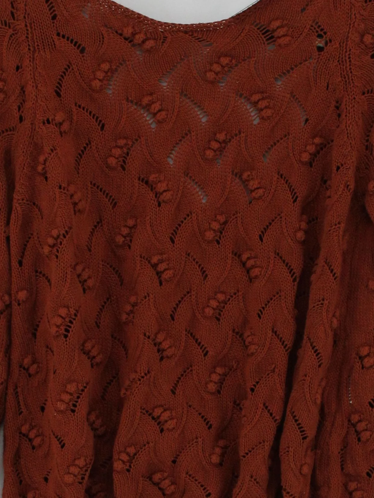Sezane Women's Jumper M Brown 100% Cotton V-Neck Pullover - Image 3