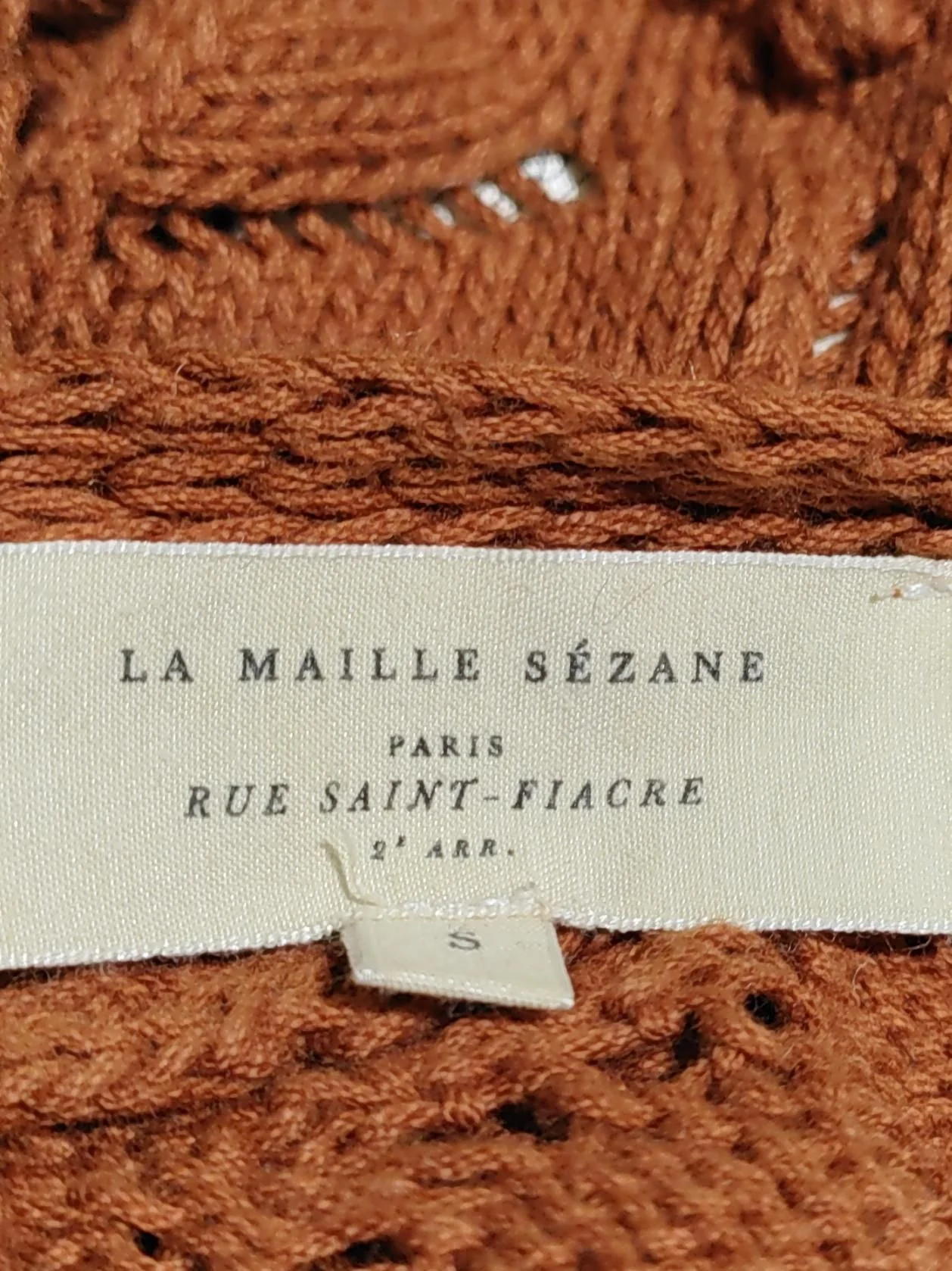 Sezane Women's Jumper M Brown 100% Cotton V-Neck Pullover - Image 5