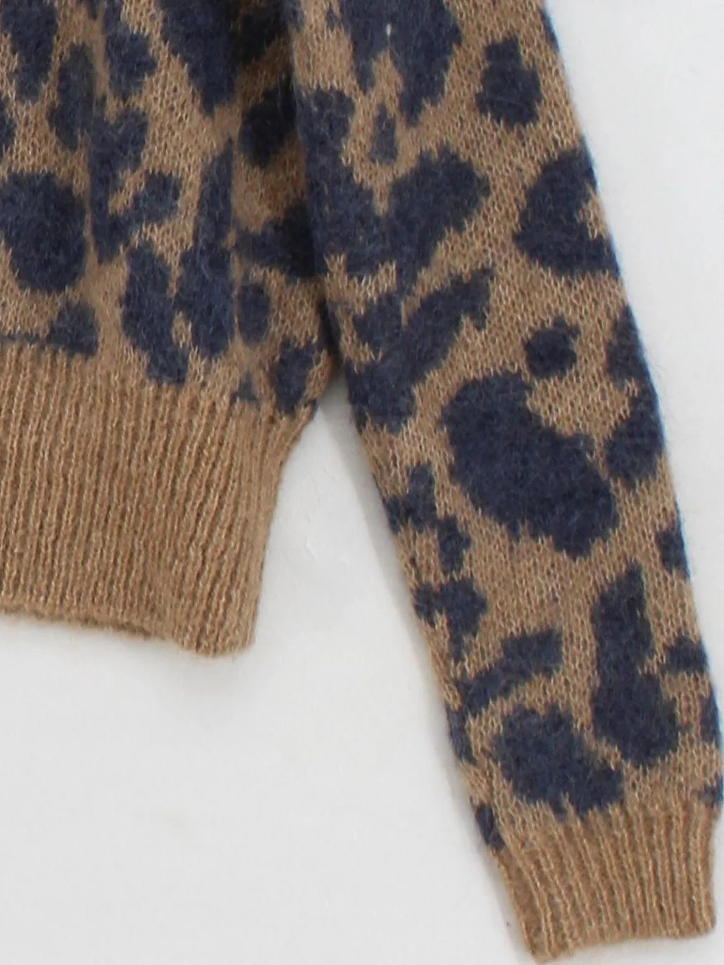 Sezane Women's Jumper S Brown Animal Print 100% Wool Crew Neck Pullover - Image 4