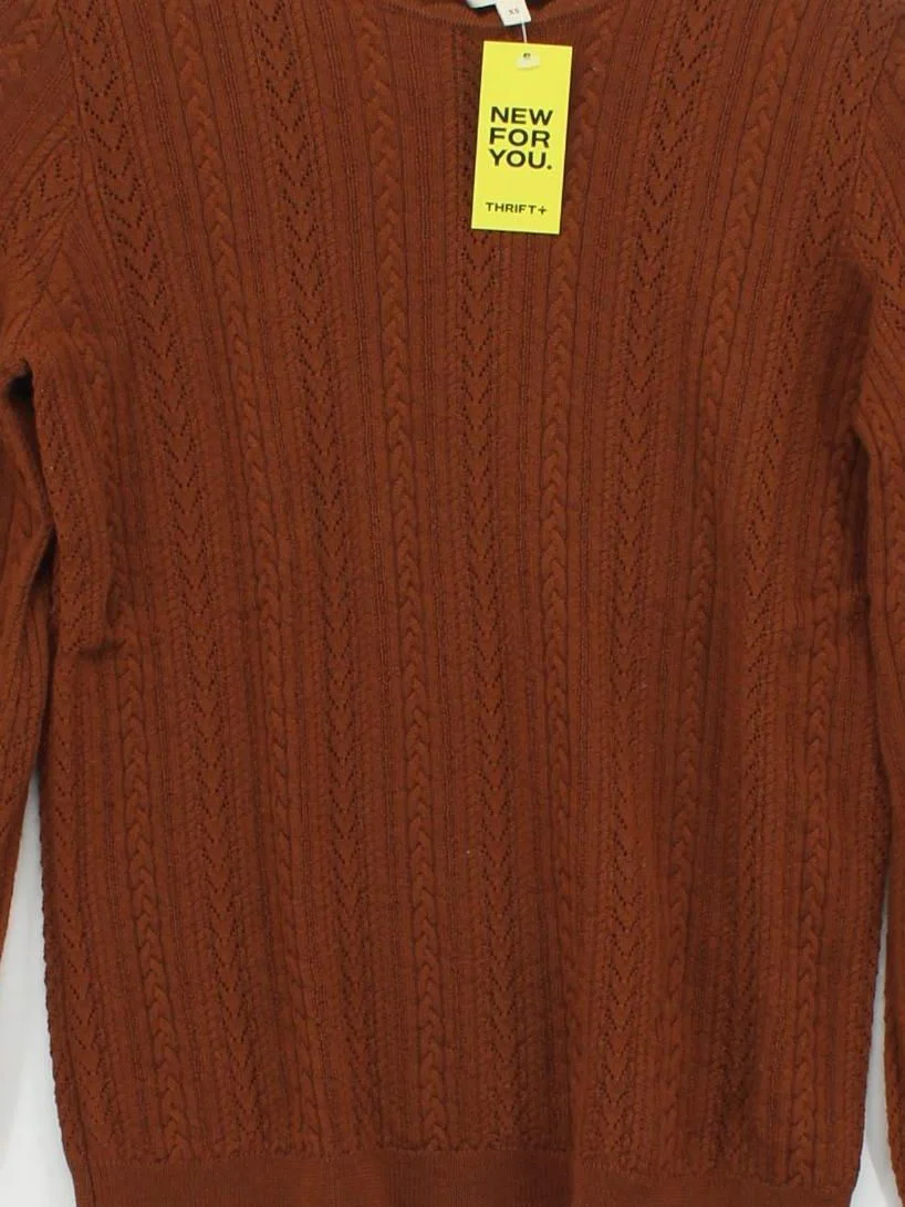 Sezane Women's Jumper XS Brown 100% Other Round Neck Pullover - Image 3