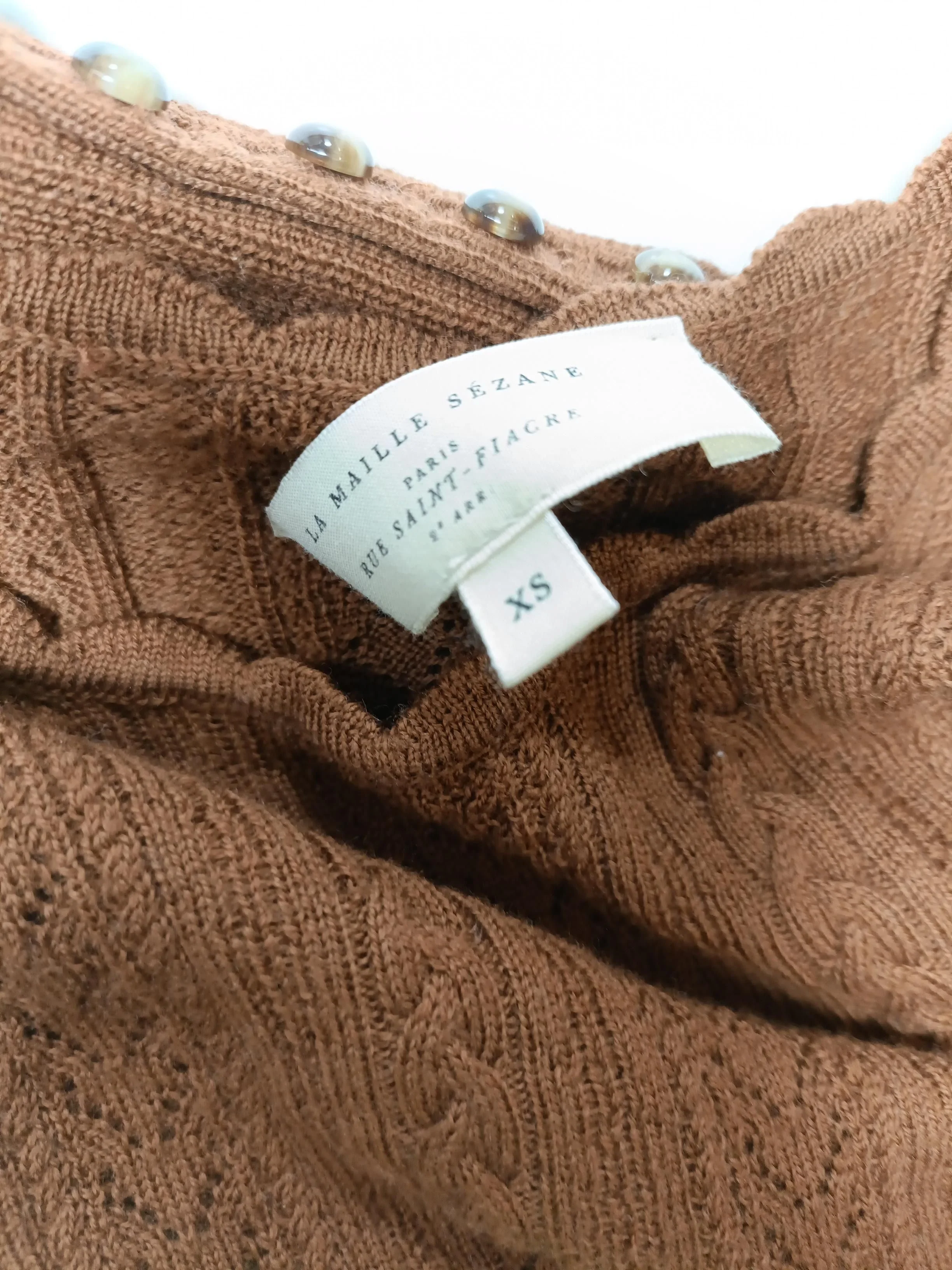 Sezane Women's Jumper XS Brown 100% Other Round Neck Pullover - Image 5