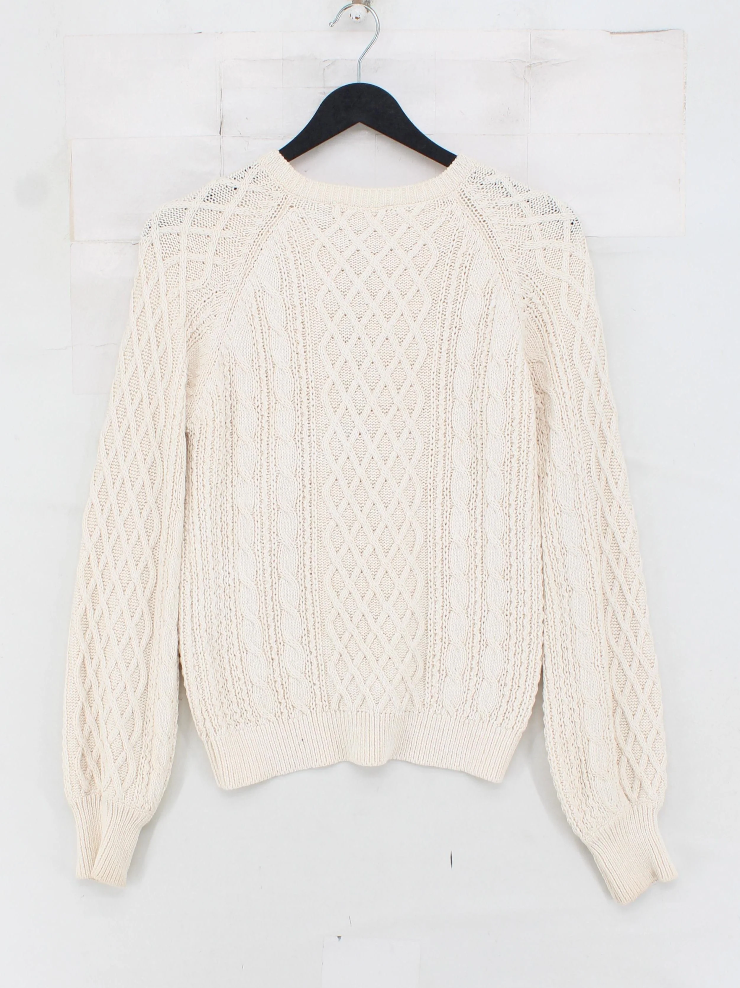 Sezane Women's Jumper XS Cream 100% Cotton Crew Neck Pullover - Image 2