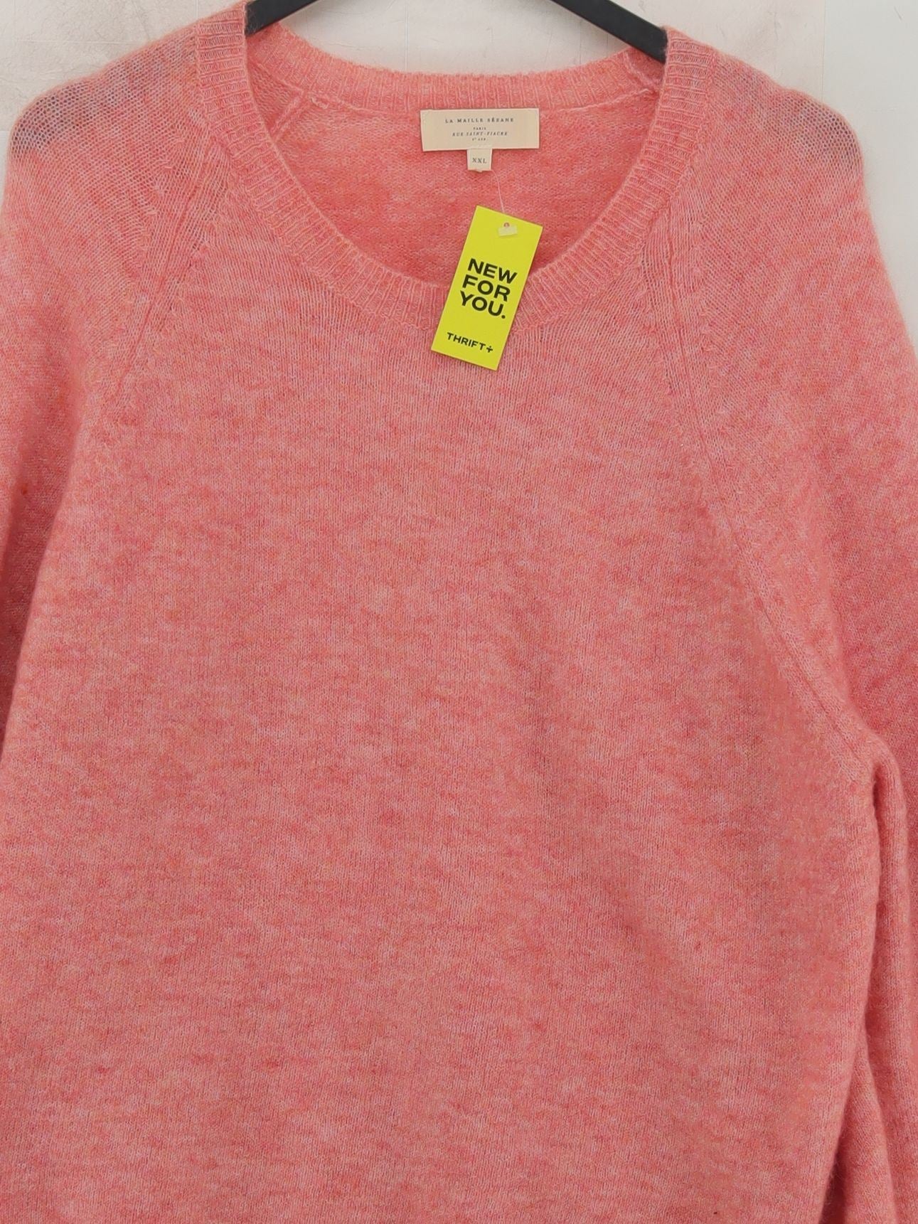 Sezane Women's Jumper XXL Pink Mohair with Polyamide, Wool, Elastane Pullover - Image 3