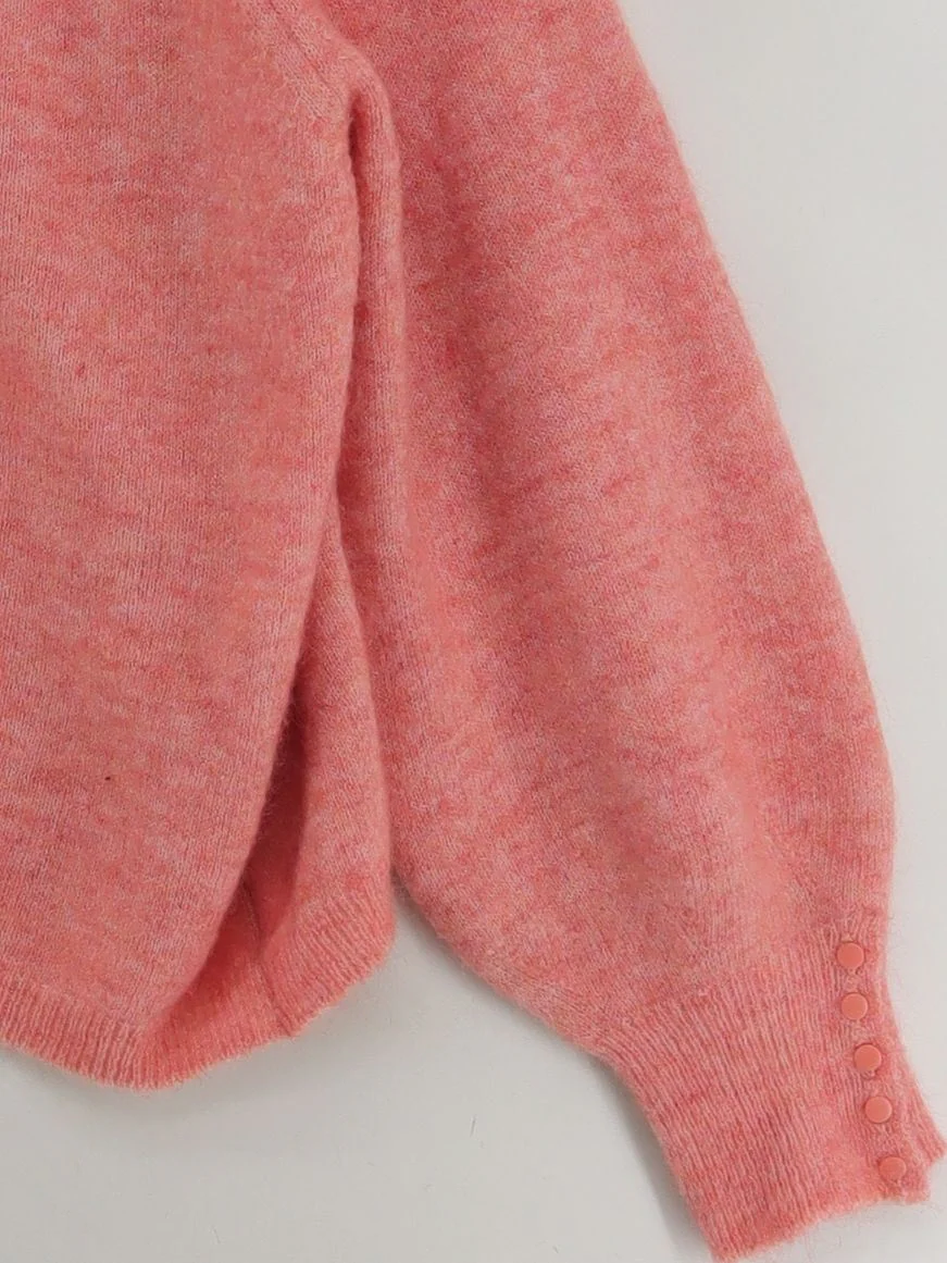 Sezane Women's Jumper XXL Pink Mohair with Polyamide, Wool, Elastane Pullover - Image 4