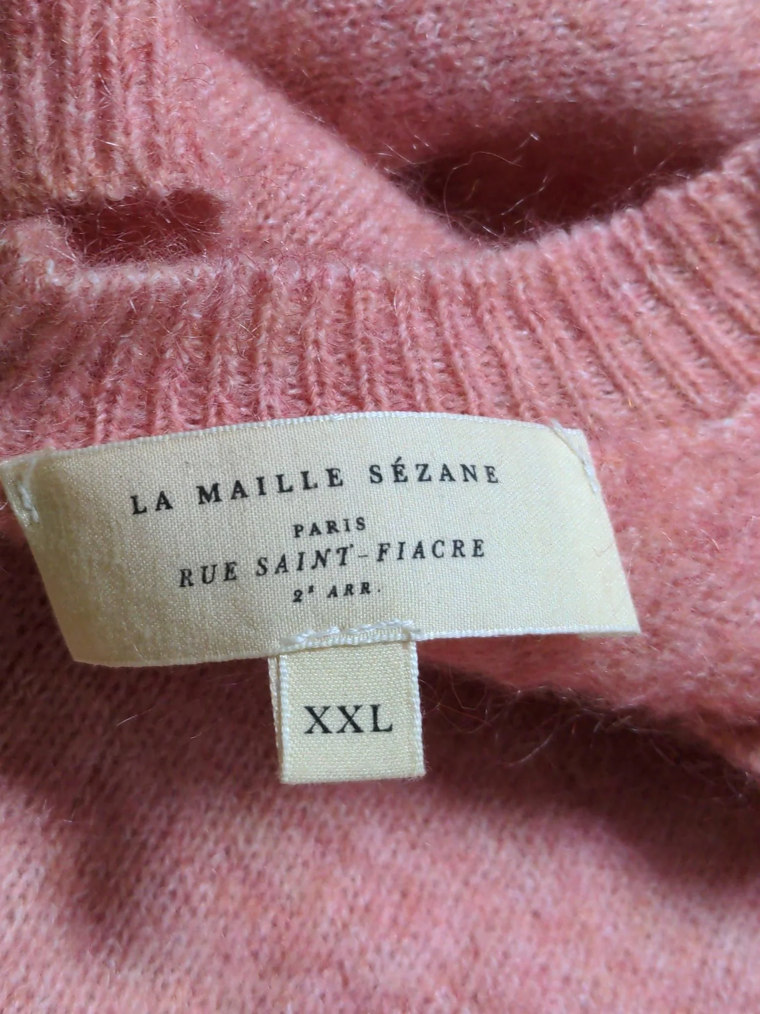 Sezane Women's Jumper XXL Pink Mohair with Polyamide, Wool, Elastane Pullover - Image 5