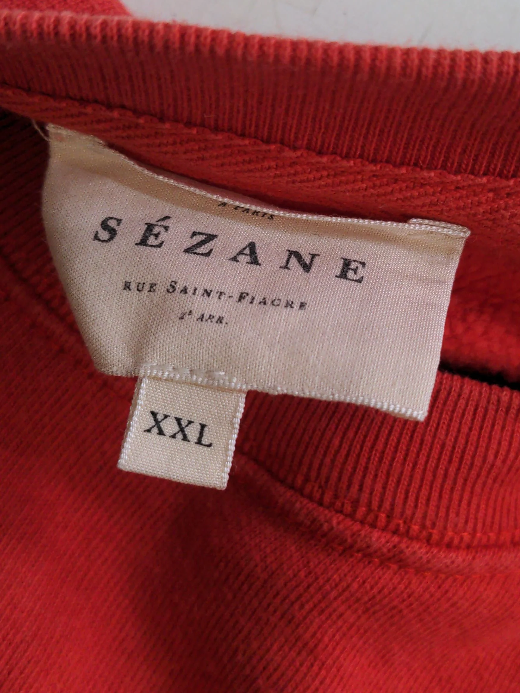 Sezane Women's Jumper XXL Red Graphic 100% Cotton Crew Neck Pullover - Image 5