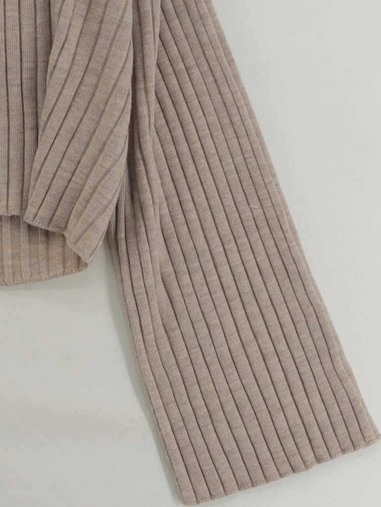 Sezane Women's Jumper XXL Tan 100% Wool Crew Neck Pullover - Image 4
