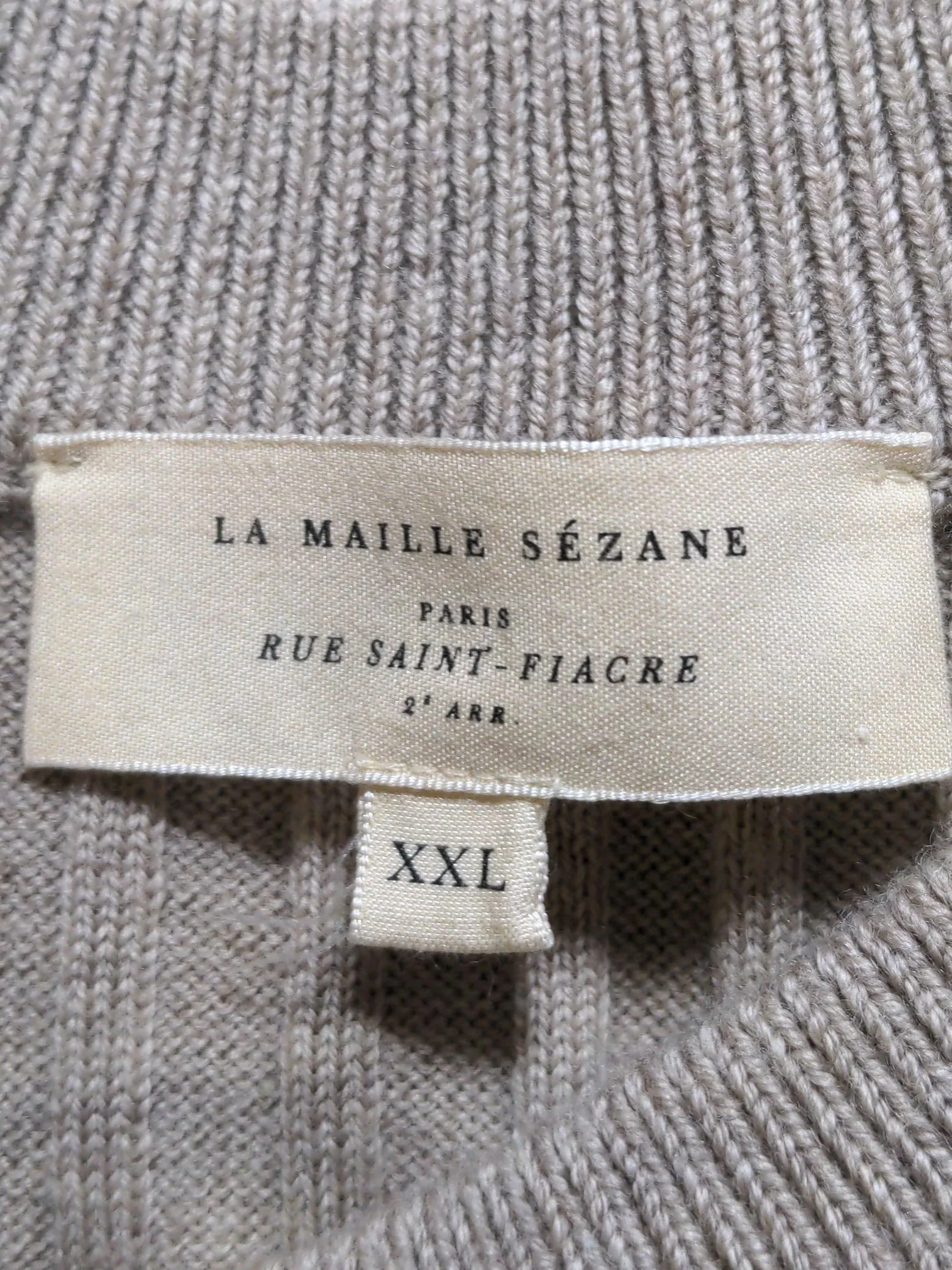 Sezane Women's Jumper XXL Tan 100% Wool Crew Neck Pullover - Image 5