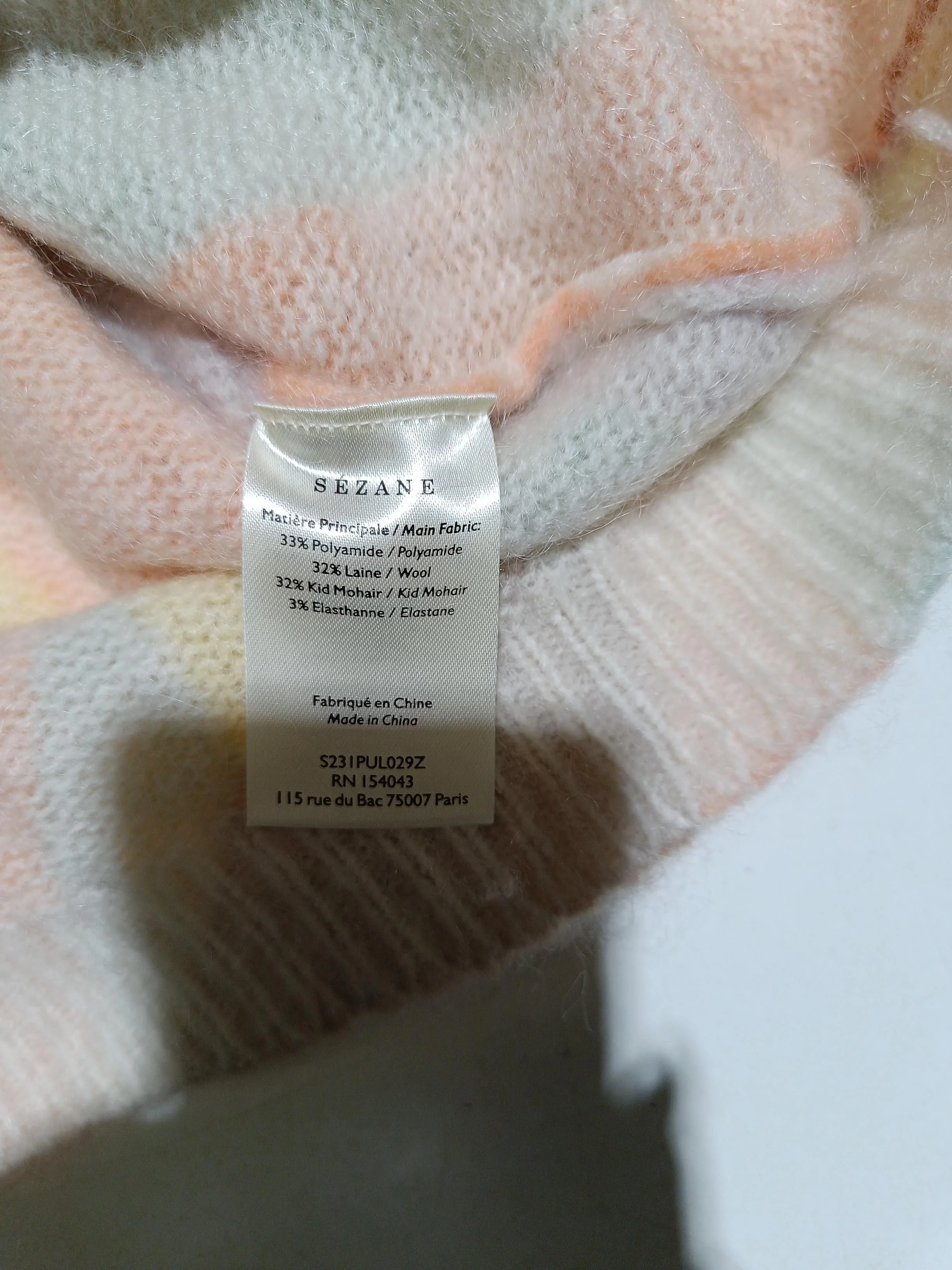 Sezane Women's Jumper XXS Multi Polyamide with Wool, Mohair, Elastane Pullover - Image 6