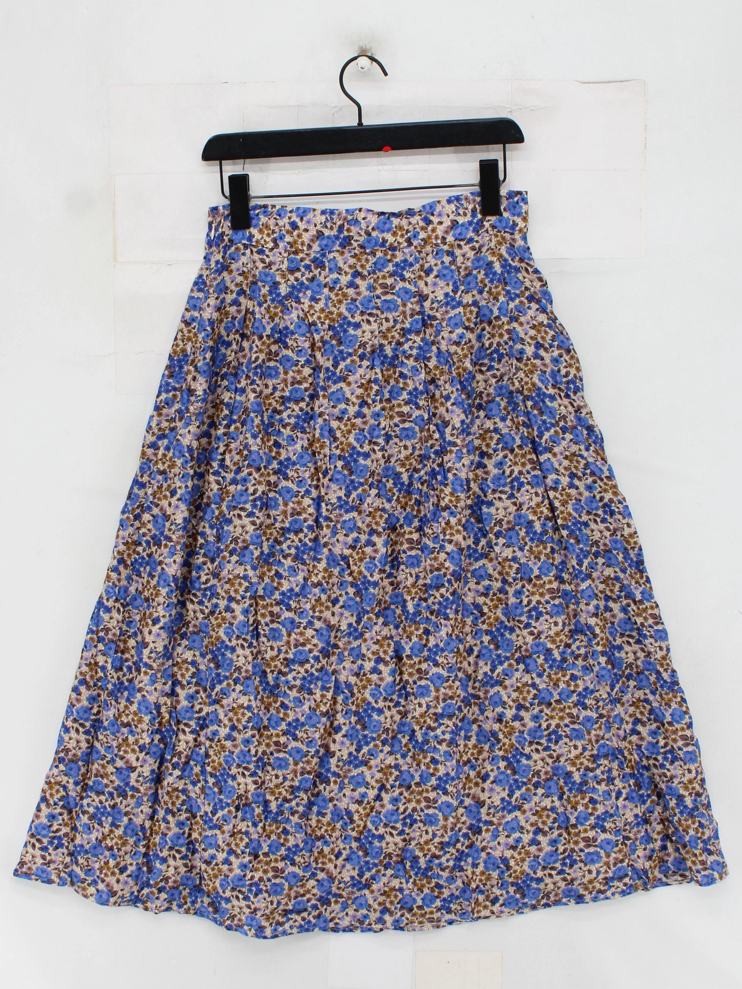 Sezane Women's Midi Skirt UK 10 Multi Floral Viscose with Silk Midi A-Line - Image 2